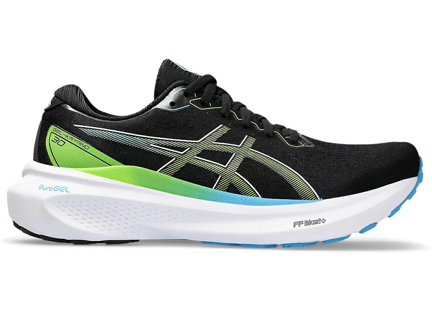 アシックス 黒色 ブラック ライム スニーカー メンズ ASICS GEL-KAYANO 30 BLACK ELECTRIC LIME / BLACK ELECTRIC LIME