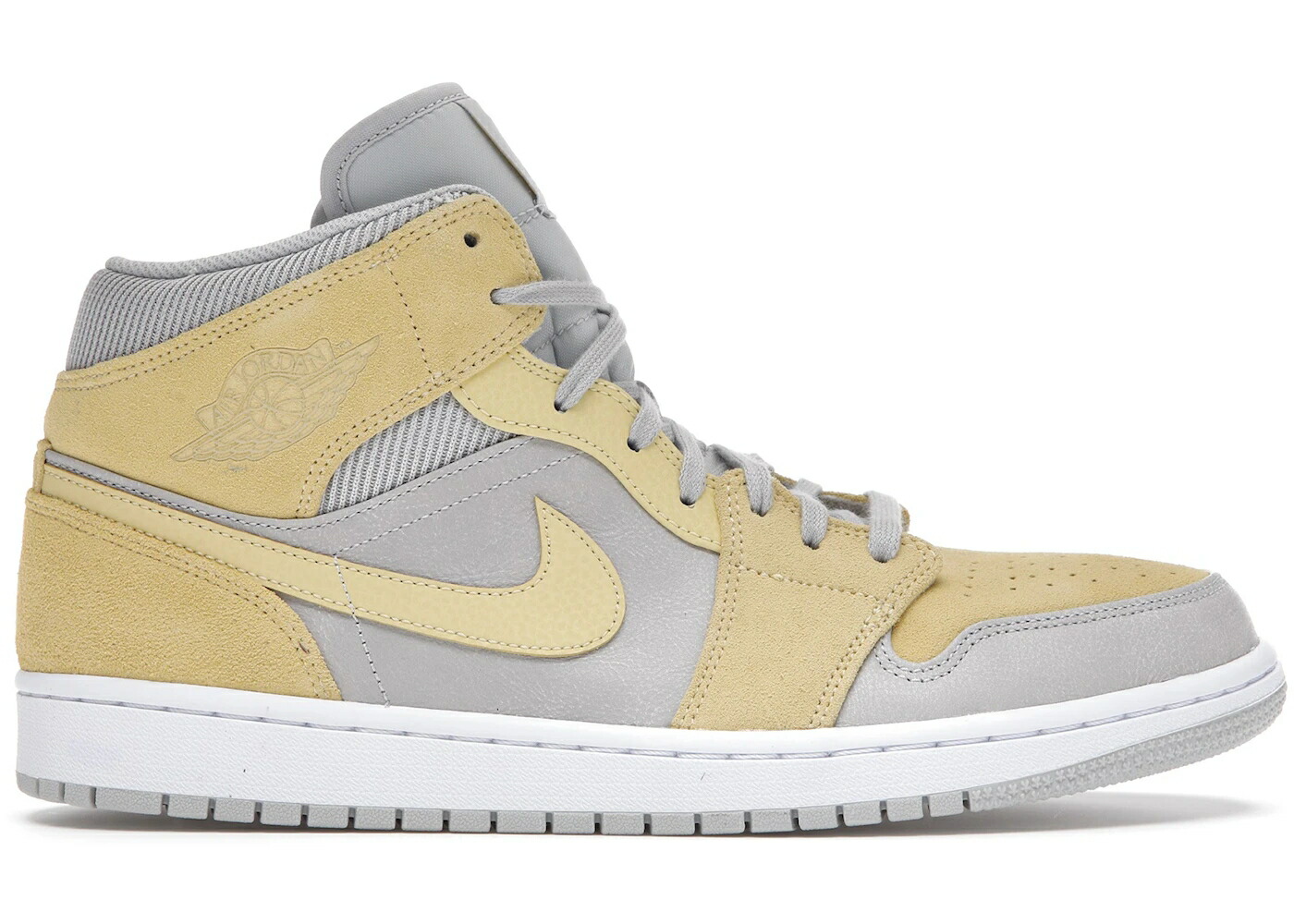 ナイキ ジョーダン ミッド 黄色 イエロー 灰色 グレー スニーカー メンズ JORDAN 1 MID MIXED TEXTURES YELLOW / GREY YELLOW