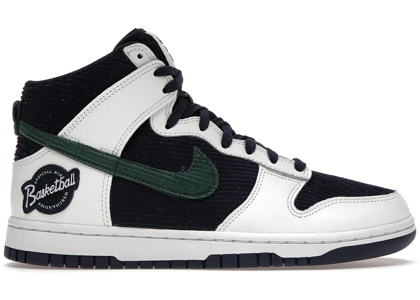 ナイキ ダンク ハイ 白色 ホワイト 紺色 ネイビー 緑 グリーン ダンクハイ スニーカー メンズ NIKE DUNK HIGH SPORTS SPECIALTIES WHITE NAVY / WHITE MIDNIGHT NAVY GREEN VOLT