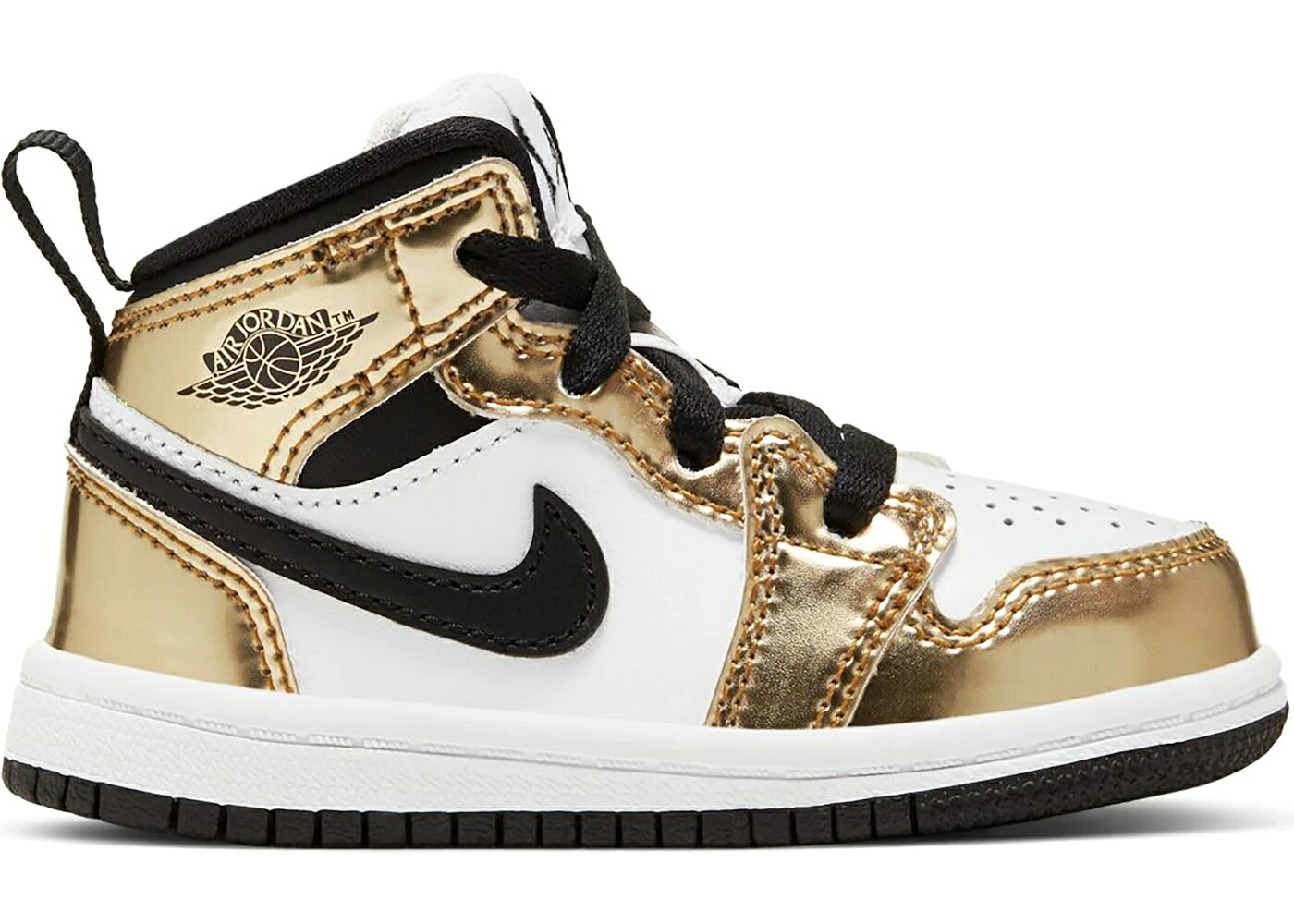 ナイキ ジョーダン ミッド ゴールド 黒いこと 黒いこと 白いこと 白いこと お坊っちゃん キッズ JORDAN 1 MID METALLIC GOLD BLACK WHITE (TD) / METALLIC GOLD BLACK WHITE BLACK