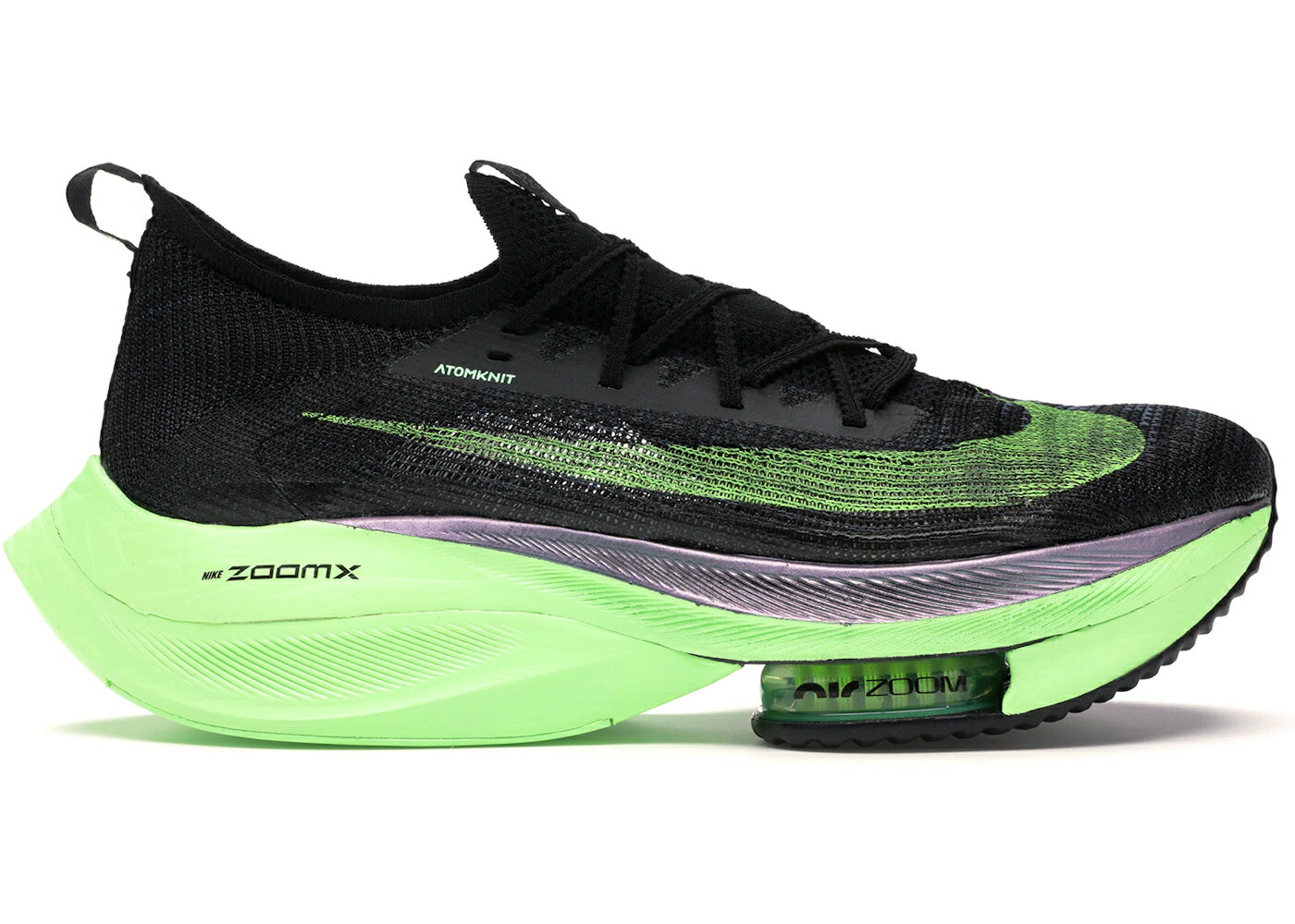 ナイキ ズーム 黒色 ブラック 緑 グリーン NEXT% スニーカー メンズ NIKE AIR ZOOM ALPHAFLY BLACK ELECTRIC GREEN / BLACK ELECTRIC GREEN