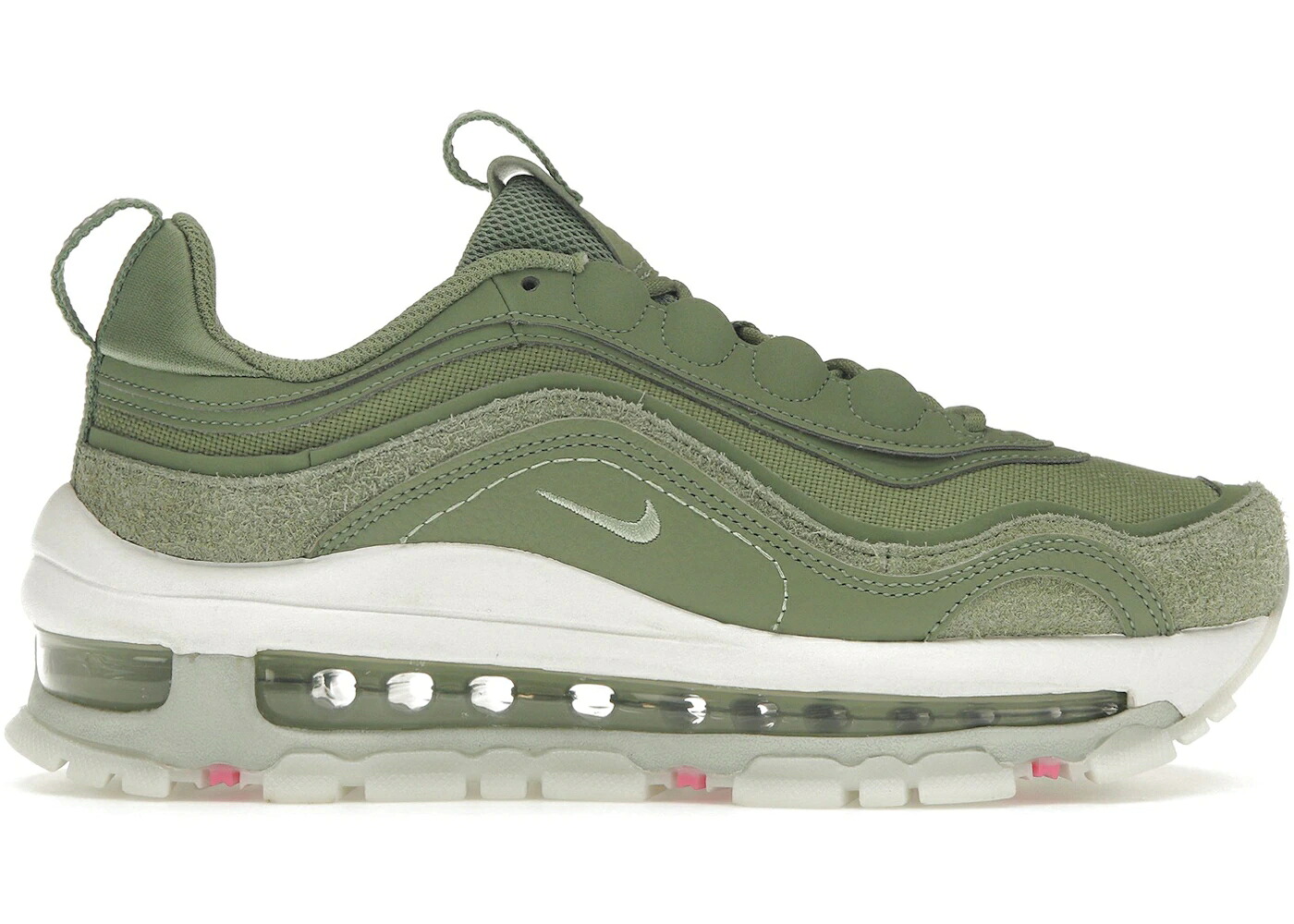 ナイキ マックス 緑 緑であること 白いこと 白いこと エア湖マックス WOMEN\u0027S スニーカー レディース NIKE AIR MAX 97 FUTURA OIL GREEN (WOMEN\u0027S) / OIL GREEN SUMMIT WHITE LIGHT
