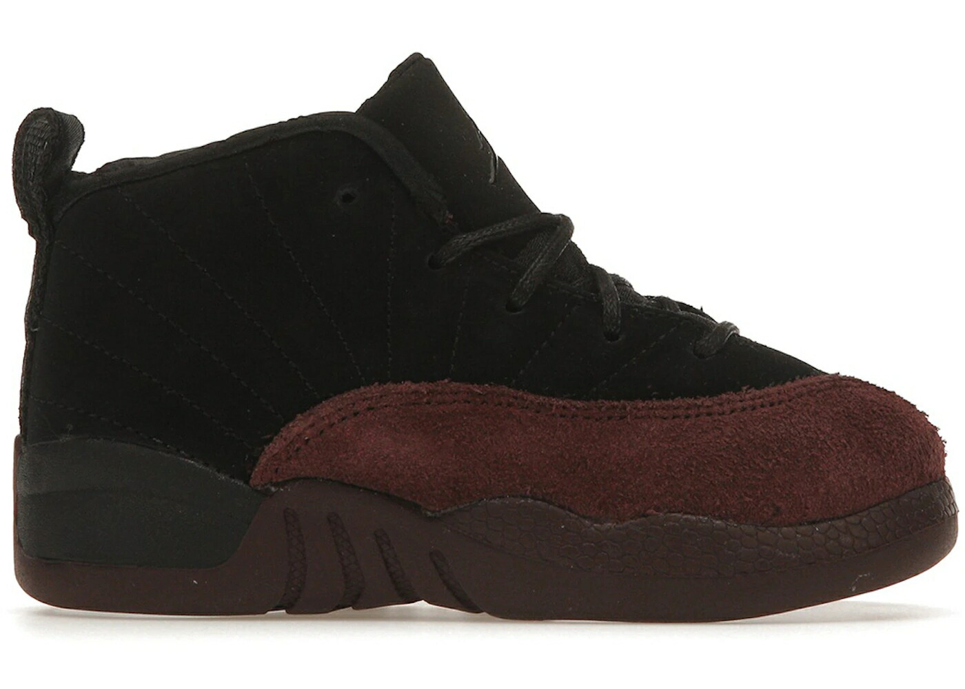 ナイキ ジョーダン 黒色 ブラック ワイン色 バーガンディー ジュニア キッズ JORDAN 12 RETRO SP A MA MANI RE BLACK (TD) / BLACK BLACK BURGUNDY CRUSH