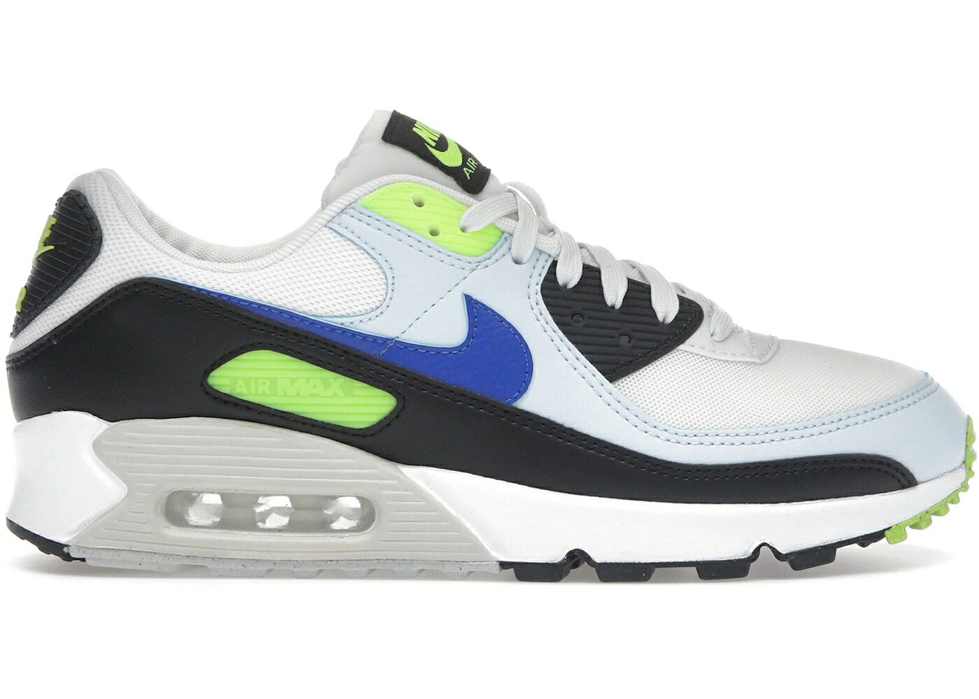ナイキ マックス 白色 ホワイト 青色 ブルー エアマックス WOMEN'S スニーカー レディース NIKE AIR MAX 90 WHITE BLUE TINT VOLT (WOMEN'S) / SUMMIT WHITE VOLT BLUE TINT