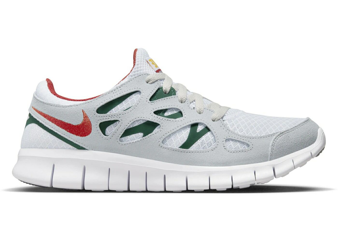 ナイキ フリー ラン 灰色 グレー 緑 グリーン 白色 ホワイト スニーカー メンズ NIKE FREE RUN 2 GREY CINNABAR GORGE GREEN / WHITE CINNABAR GORE GREEN