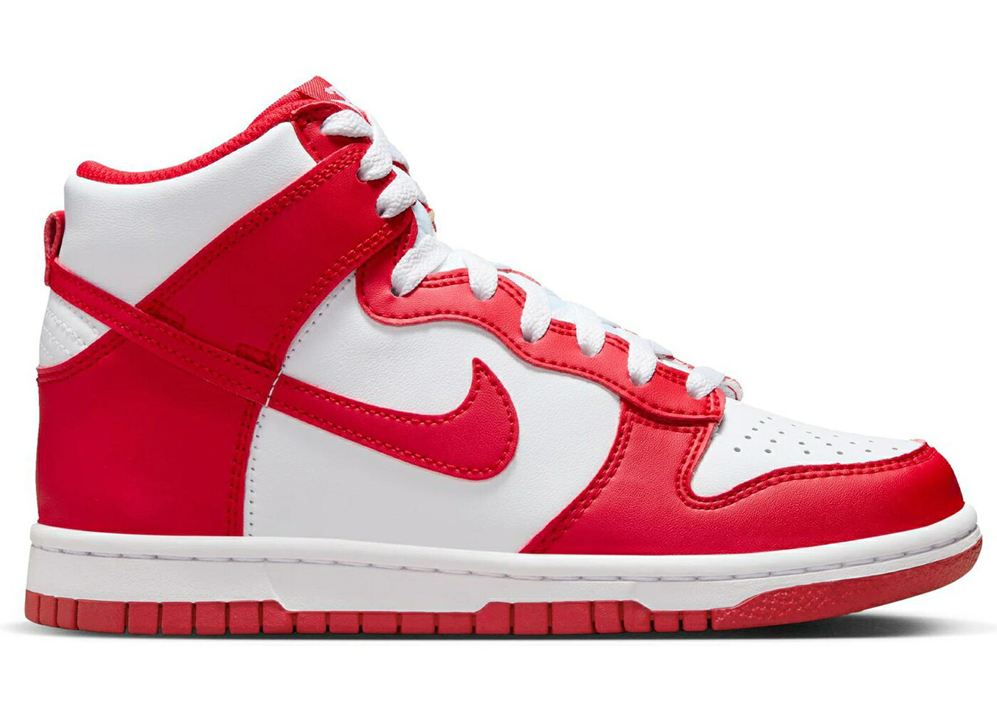 ナイキ ダンク ハイ 白色 ホワイト 赤 レッド ダンクハイ ジュニア キッズ NIKE DUNK HIGH CHAMPIONSHIP WHITE RED (RED TONGUE TAG) (GS) / WHITE UNIVERSITY RED ベビー マタニティ スニーカー