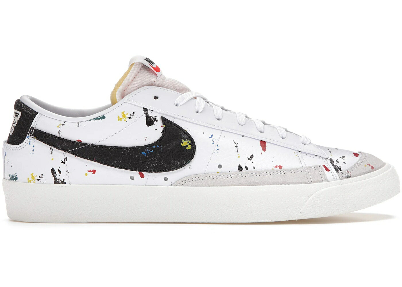 ナイキ ブレイザー 白色 ホワイト 黒色 ブラック スニーカー メンズ NIKE BLAZER LOW 77 PAINT SPLATTER / WHITE BLACK SAIL