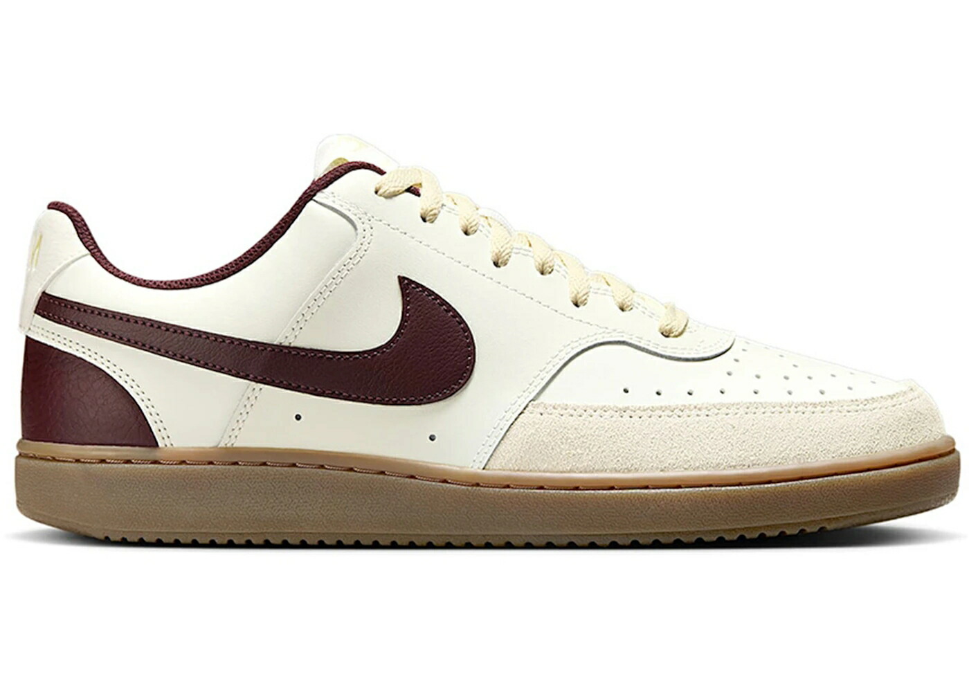 ナイキ コート ワイン色 バーガンディー カーキ 茶色 ブラウン スニーカー メンズ NIKE COURT VISION LOW SAIL BURGUNDY CRUSH GUM / SAIL LIGHT KHAKI GUM DARK BROWN