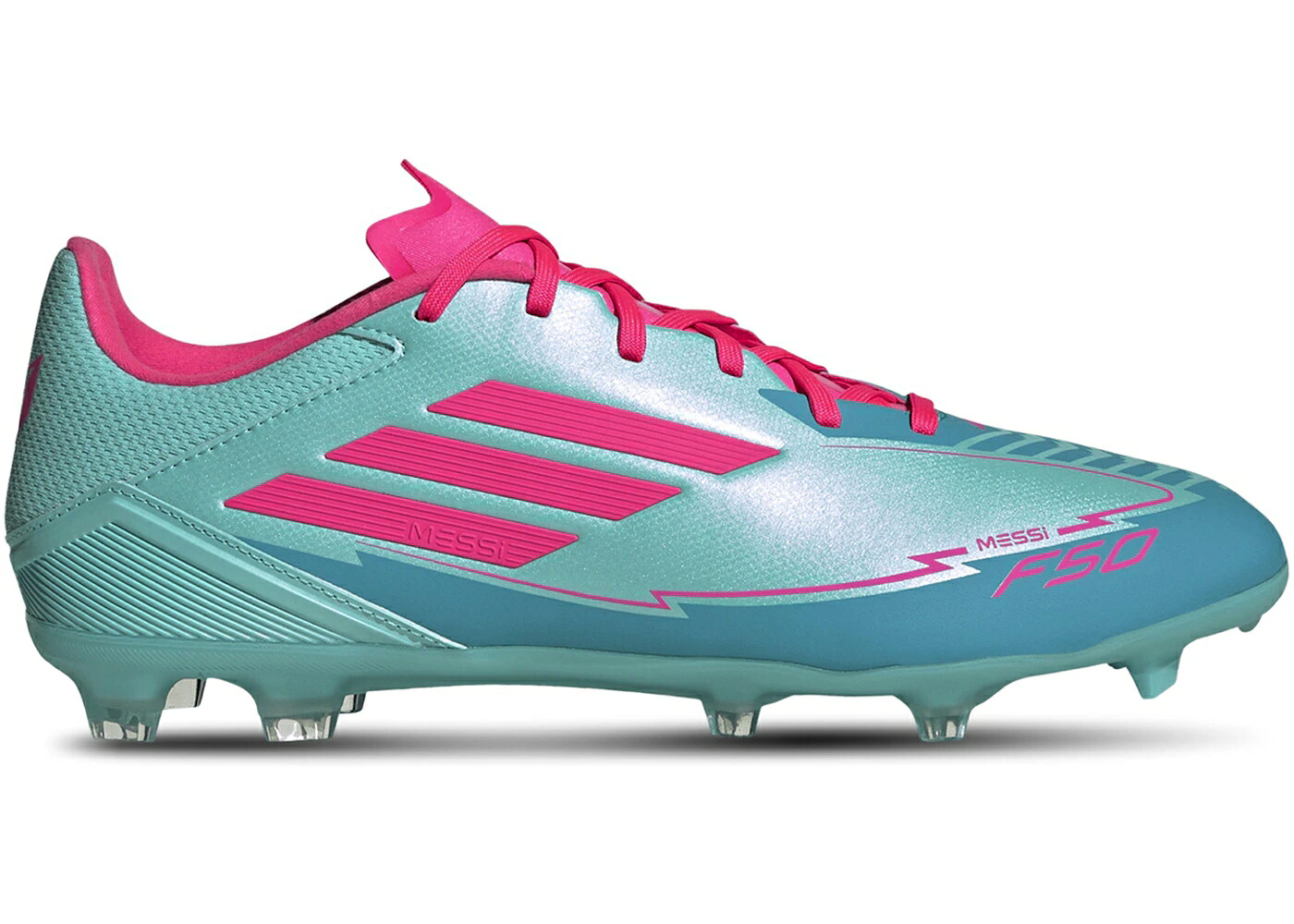 アディダス マイアミ アクア サクラ色 シアン スニーカー メンズ ADIDAS F50 LEAGUE FG/MG MESSI MIAMI / FLASH AQUA LUCID PINK LUCID CYAN