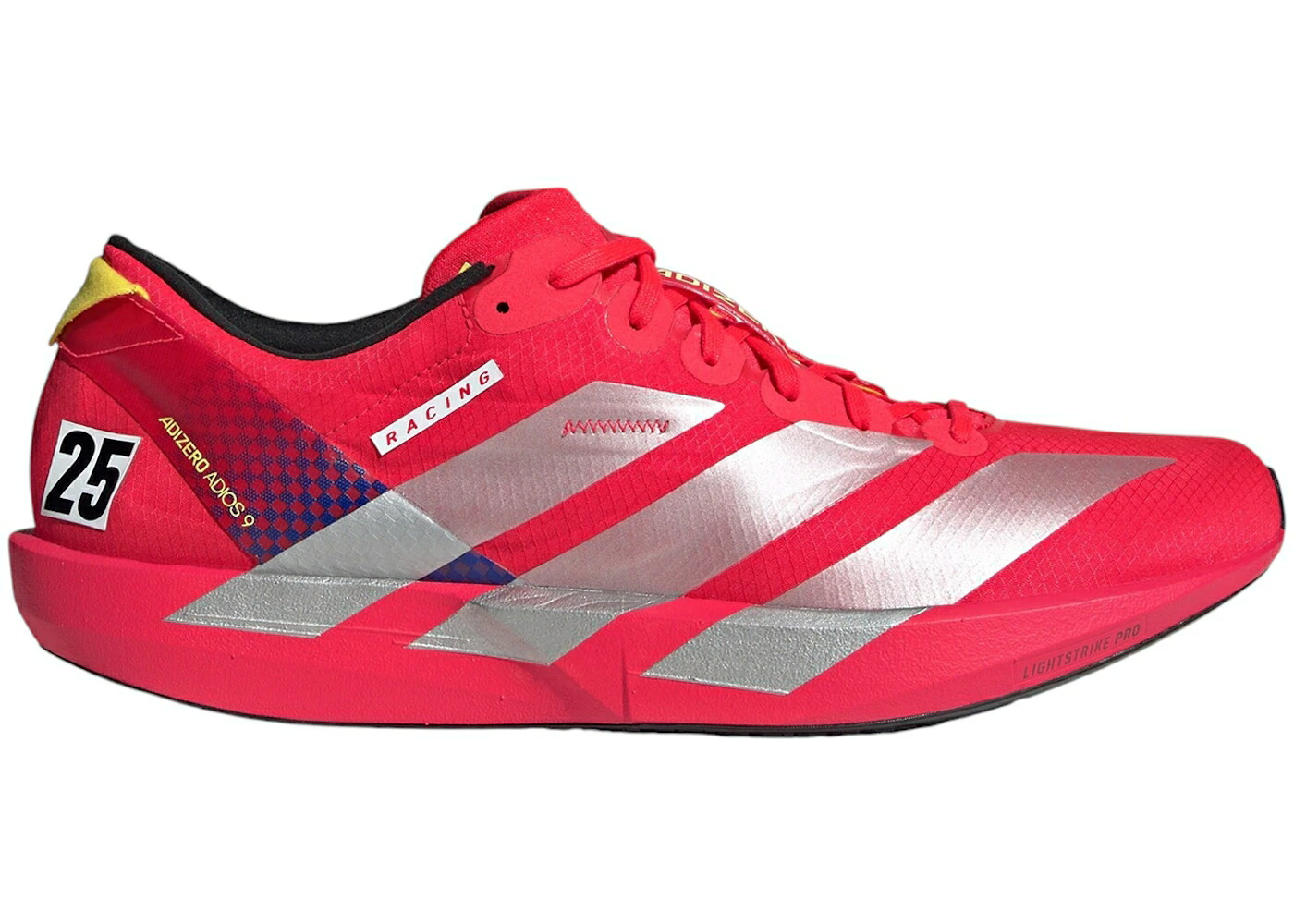 アディダス アディゼロ アディオス 赤 レッド 白色 ホワイト ピュア スニーカー メンズ ADIDAS ADIZERO ADIOS 9 LUCID RED CLOUD WHITE PURE SULFUR / LUCID RED CLOUD WHITE PURE