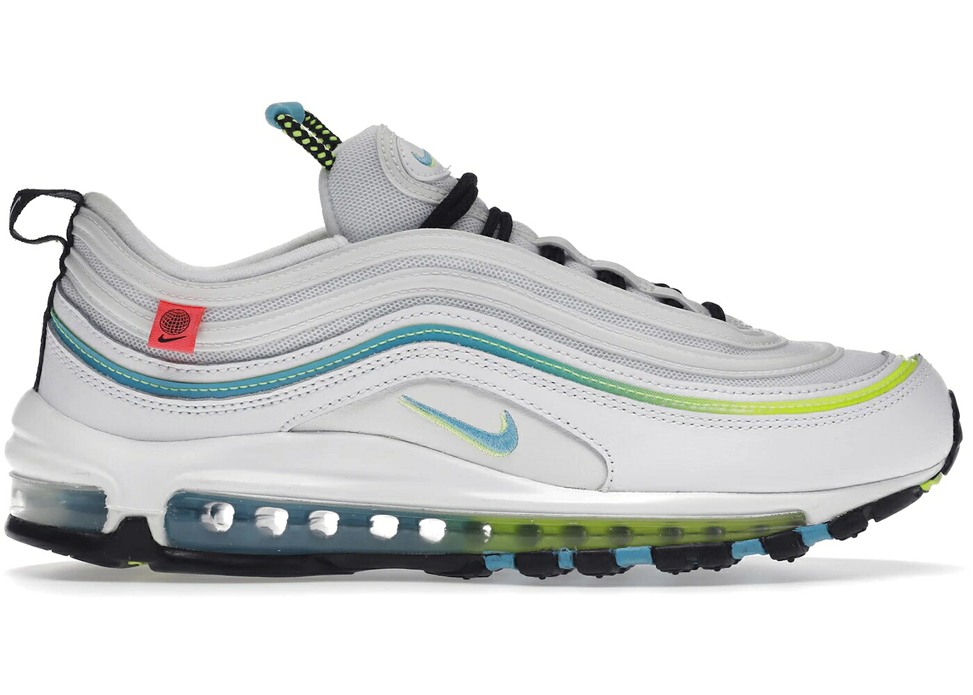 ナイキ マックス 白いこと 白いこと 青味 青み 黒いこと 黒いこと エア湖マックス スニーカー メンズ NIKE AIR MAX 97 WORLDWIDE / WHITE BLUE FURY BLACK VOLT