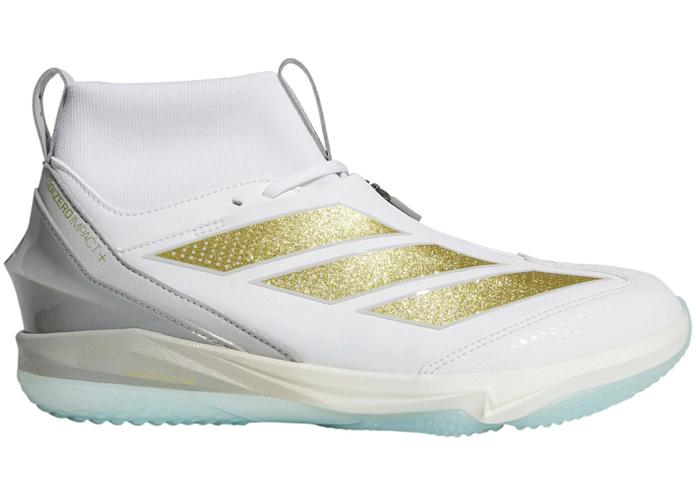 アディダス アディゼロ ターフ 白色 ホワイト ゴールド IMPACT+ 2.0 スニーカー メンズ ADIDAS ADIZERO TURF CLOUD WHITE GOLD METALLIC / CLOUD WHITE GOLD METALLIC GOLD