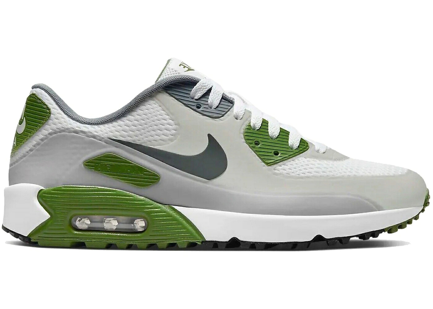 ナイキ マックス ゴルフ 灰色 グレー 緑 グリーン 白色 ホワイト エアマックス スニーカー メンズ NIKE AIR MAX 90 GOLF SMOKE GREY DARK GREEN / WHITE SMOKE GREY LIGHT SMOKE｜スニケス
