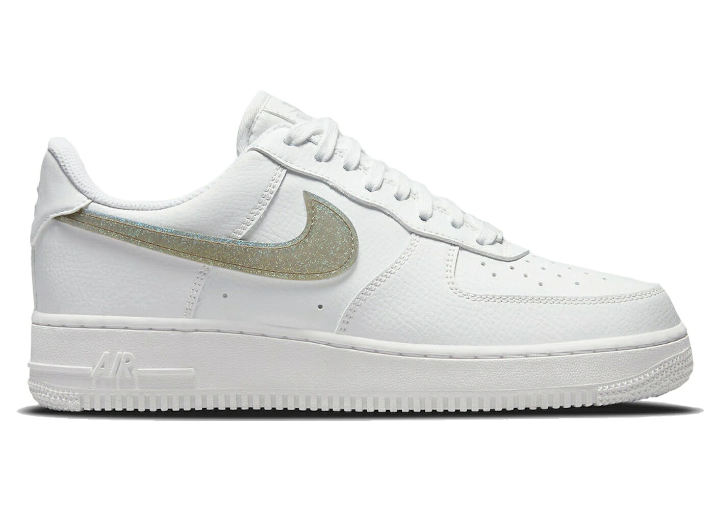 ナイキ 白いこと 白いこと ゴールド スウッシュ スウォッシュ 空軍 WOMEN\u0027S スニーカー レディース NIKE AIR FORCE 1 LOW WHITE GOLD GLITTER SWOOSH (WOMEN\u0027S) / WHITE WHITE GOLD GLITTER