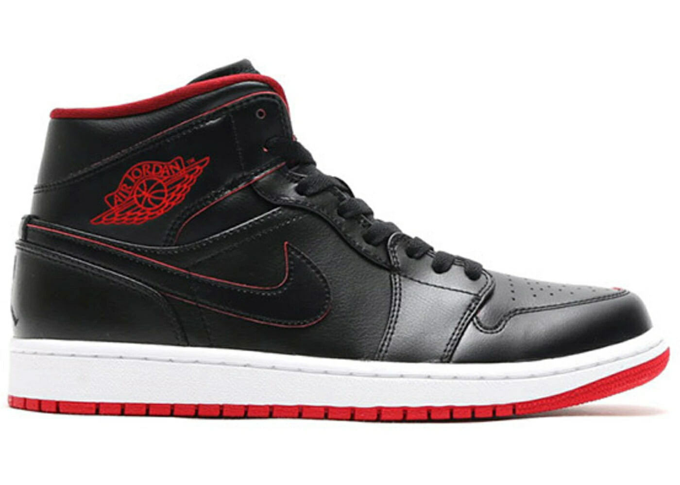 ナイキ ジョーダン ミッド 黒色 ブラック 赤 レッド 白色 ホワイト スニーカー メンズ JORDAN 1 RETRO MID BLACK RED WHITE / BLACK WHITE GYM RED BLACK