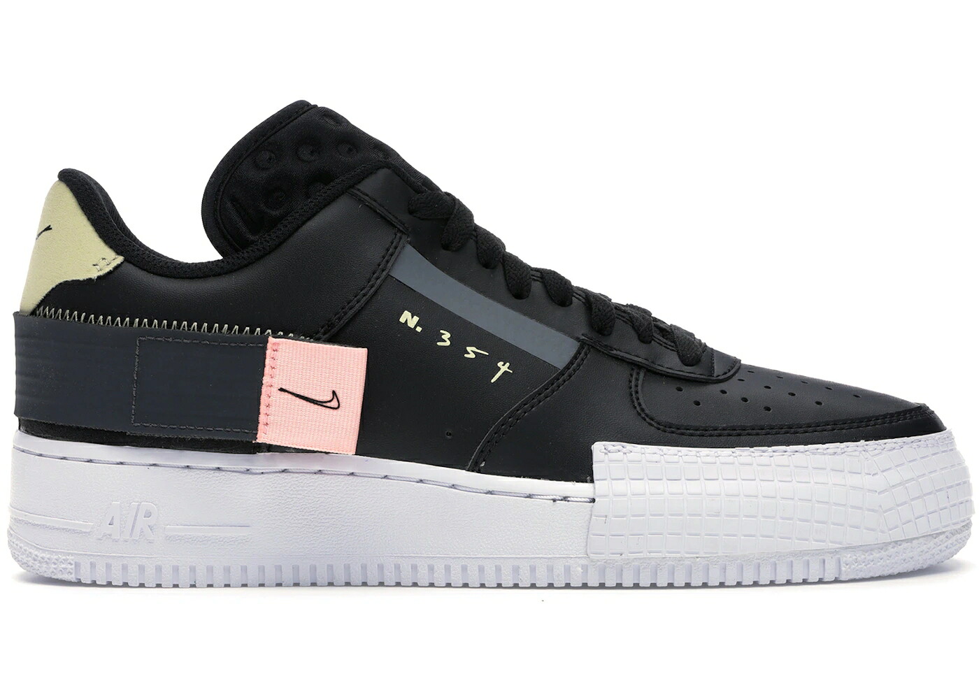 ナイキ 黒色 ブラック ピンク エアフォース スニーカー メンズ NIKE AIR FORCE 1 TYPE BLACK / BLACK ANTHRACITE ZINNIA PINK｜スニケス 49,920円