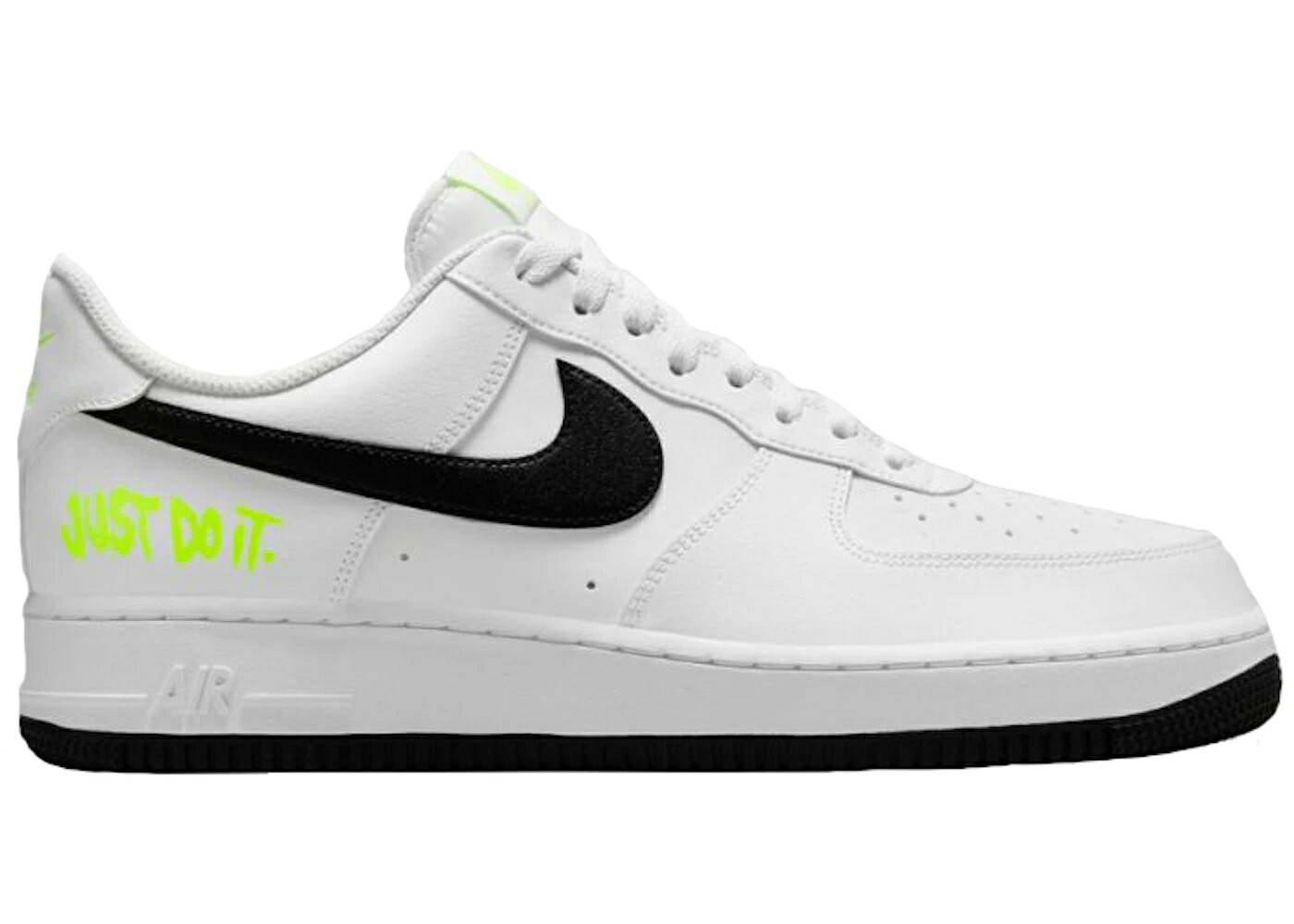 ナイキ 白色 ホワイト 黒色 ブラック エアフォース スニーカー メンズ NIKE AIR FORCE 1 LOW JUST DO IT WHITE VOLT / WHITE VOLT BLACK