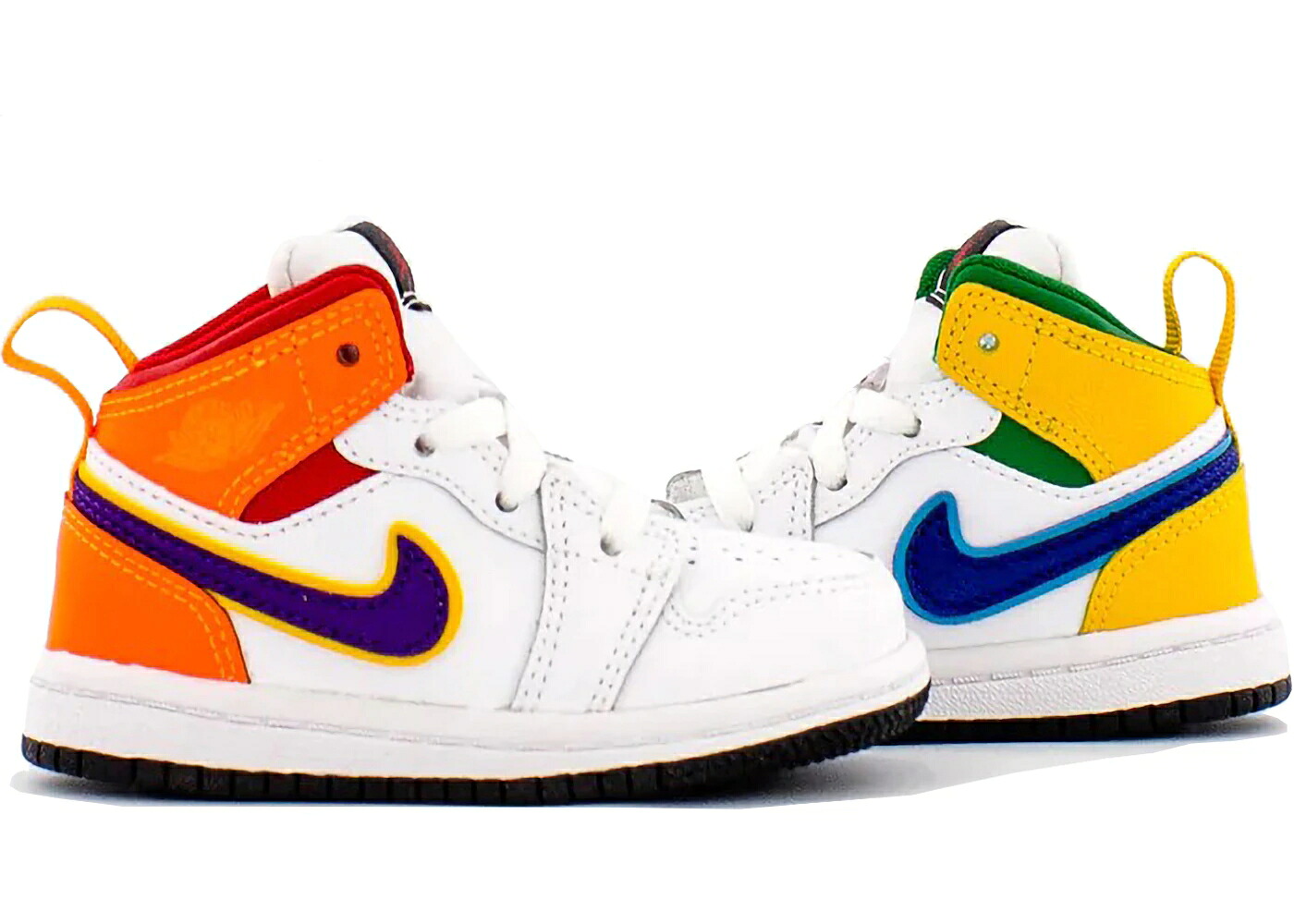 ナイキ ジョーダン ミッド 白色 ホワイト 橙 オレンジ ジュニア キッズ JORDAN 1 MID ALTERNATE MULTI-COLOR (TD) / WHITE TOTAL ORANGE UNIVERSITY