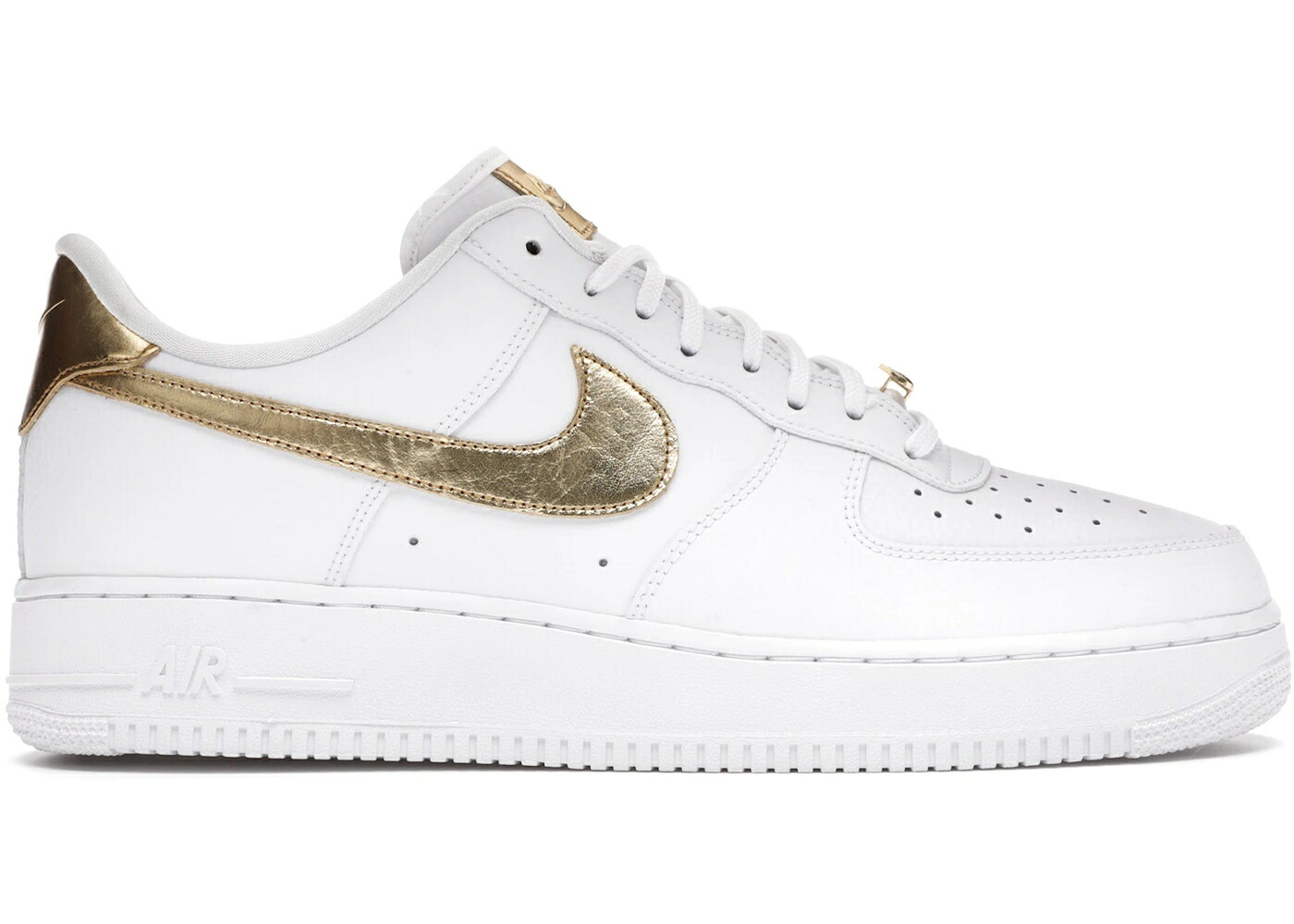 ナイキ 白いこと 白いこと ゴールド 空軍 スニーカー メンズ NIKE AIR FORCE 1 LOW WHITE METALLIC GOLD (2020) / WHITE WHITE METALLIC GOLD