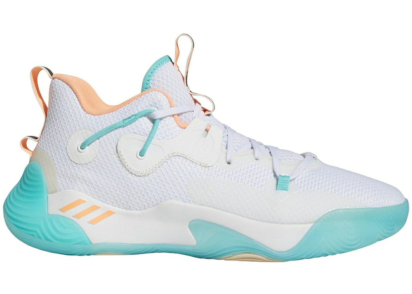 アディダス ハーデン 足取りうしろ側 白いこと 白いこと 橙 オレンジ色 スニーカー メンズ ADIDAS HARDEN STEPBACK 3 THE BAHAMAS / CLOUD WHITE BEAM ORANGE ECRU