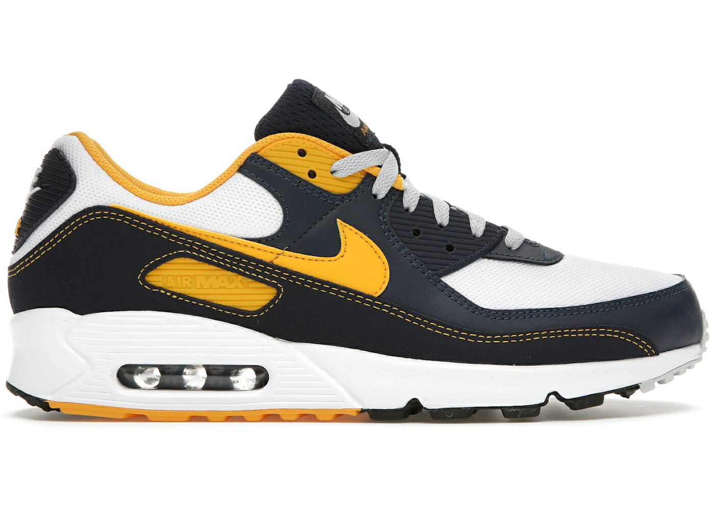 ナイキ マックス ミシガン 紺色 ネイビー 白色 ホワイト エアマックス スニーカー メンズ NIKE AIR MAX 90 MICHIGAN NAVY / NAVY WHITE VARSITY MAIZE