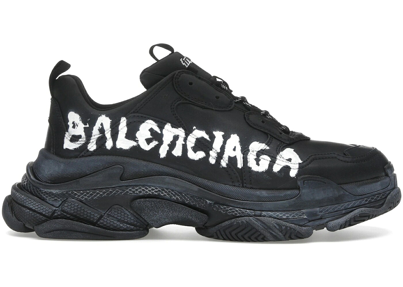 バレンシアガ 黒いこと 黒いこと 白いこと 白いこと スニーカー メンズ BALENCIAGA TRIPLE S BLACK WHITE GRAFFITI / BLACK WHITE