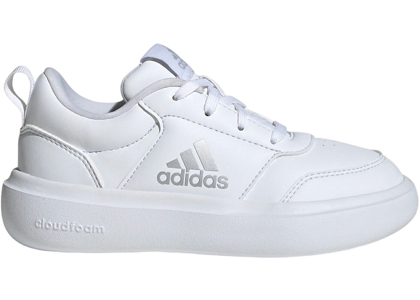 アディダス パーク ストリート 白色 ホワイト 銀色 シルバー ジュニア キッズ ADIDAS PARK STREET CLOUD WHITE SILVER METALLIC (GS) / CLOUD WHITE SILVER METALLIC ベビー マタニティ スニーカー｜スニケス