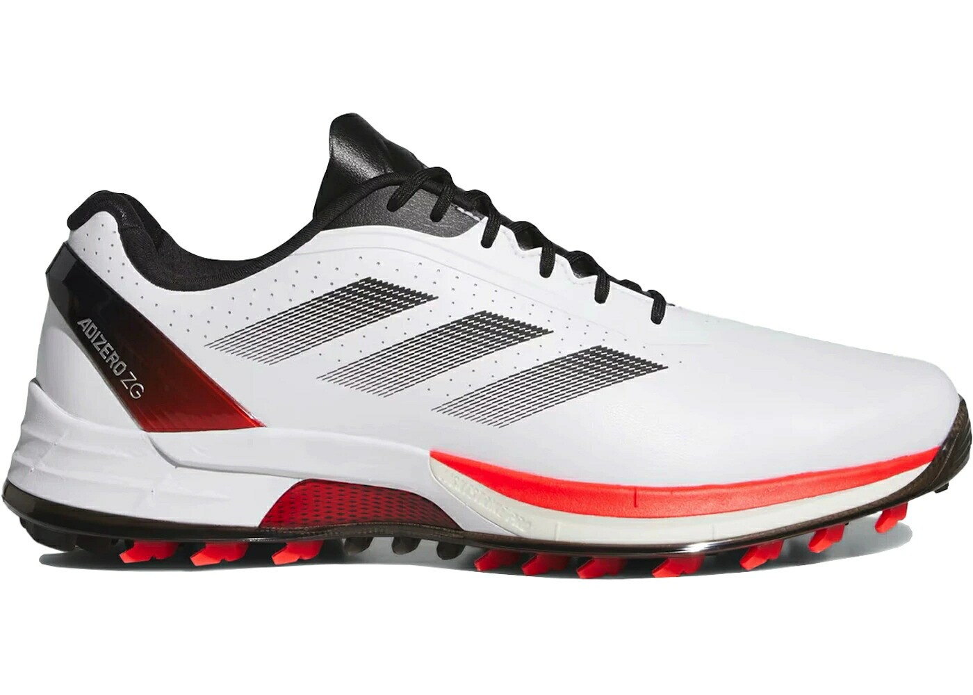 アディダス アディゼロ ゴルフ 白色 ホワイト 赤 レッド 黒色 ブラック コア スニーカー メンズ ADIDAS ADIZERO ZG SPIKELESS GOLF WHITE LUCID RED BLACK / CLOUD WHITE LUCID RED CORE BLACK｜スニケス