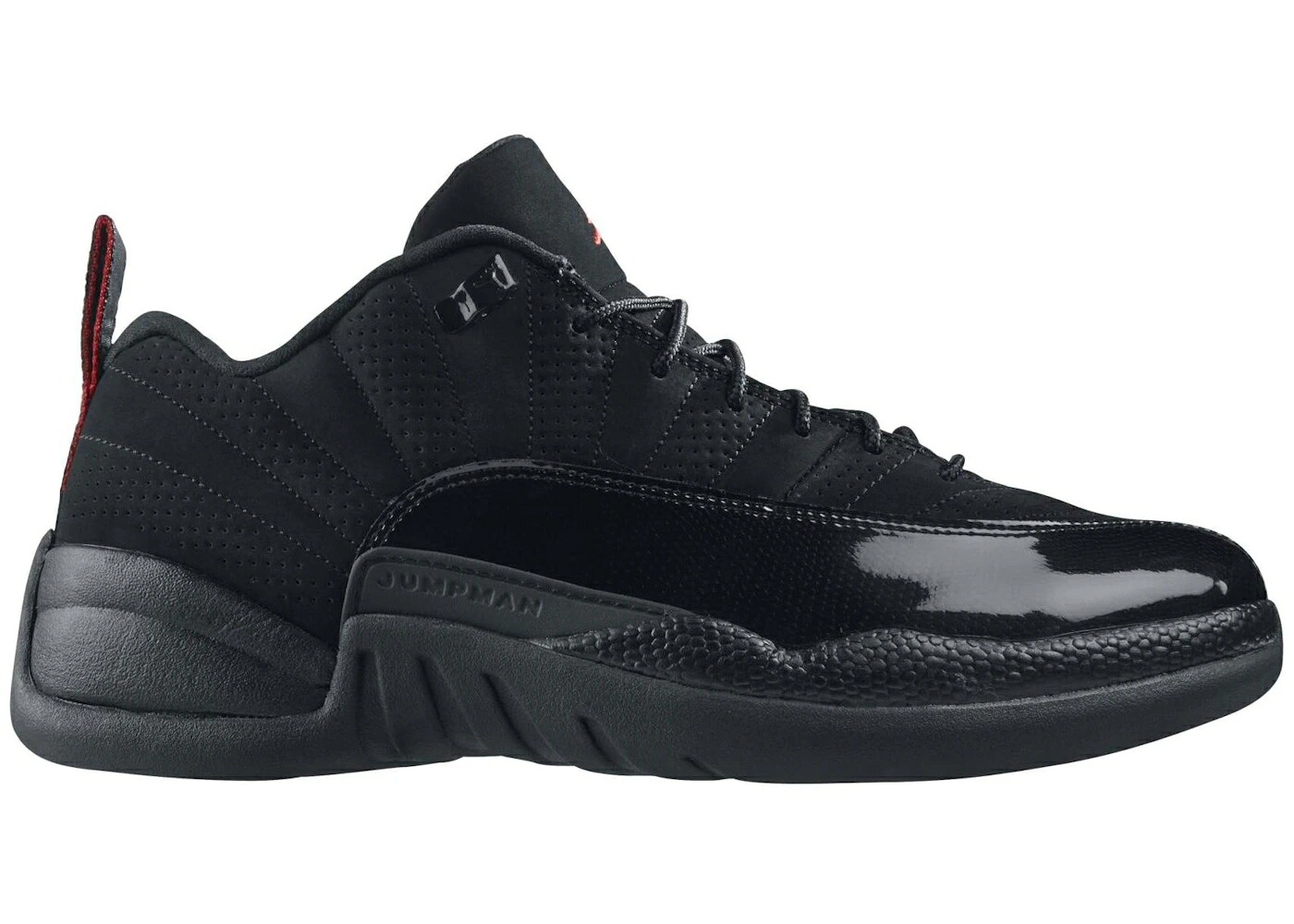 ナイキ ジョーダン 黒色 ブラック パテント 赤 レッド スニーカー メンズ JORDAN 12 RETRO LOW BLACK PATENT / BLACK VARSITY RED｜スニケス