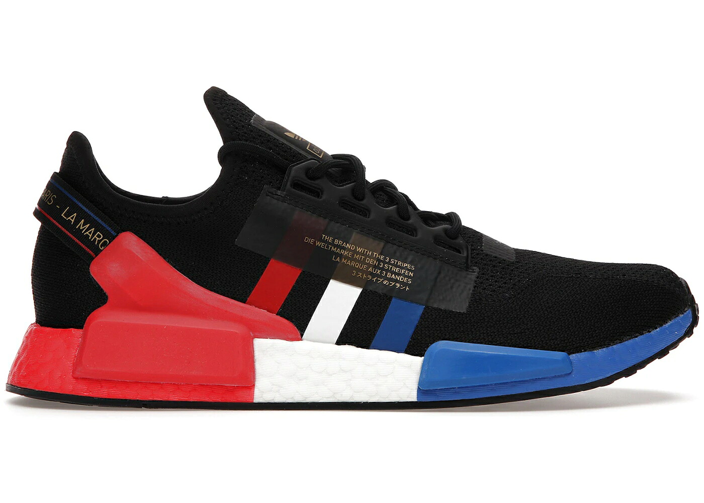 アディダス コア 黒色 ブラック 白色 ホワイト 青色 ブルー スニーカー メンズ ADIDAS NMD R1 V2 PARIS / CORE BLACK CLOUD WHITE BLUE