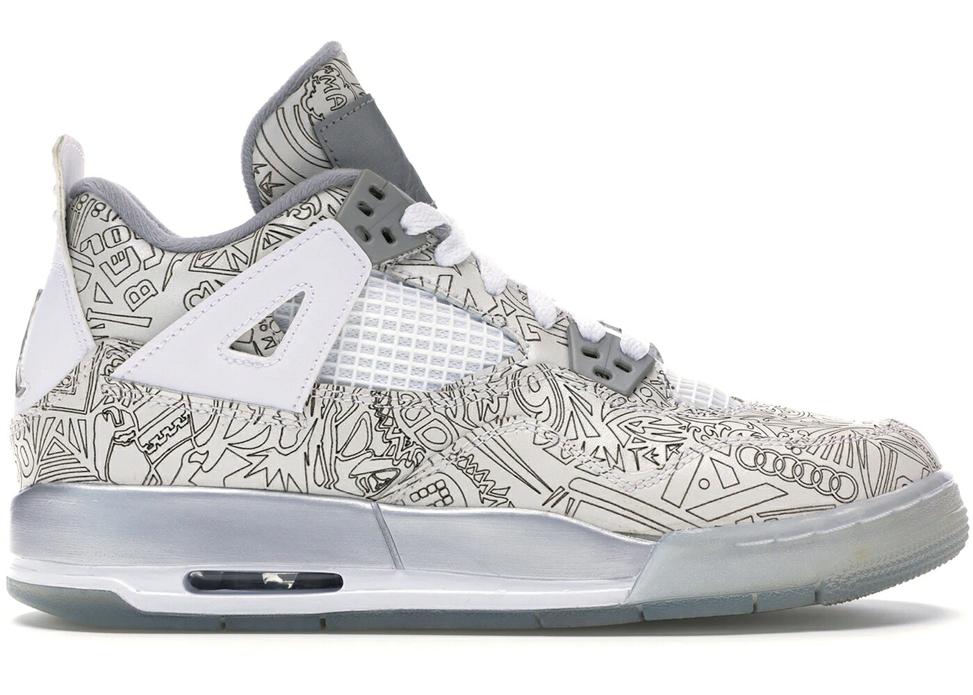 ナイキ ジョーダン レーザー 白色 ホワイト 銀色 シルバー ジュニア キッズ JORDAN 4 RETRO LASER (GS) / WHITE CHROME METALLIC SILVER ベビー マタニティ スニーカー
