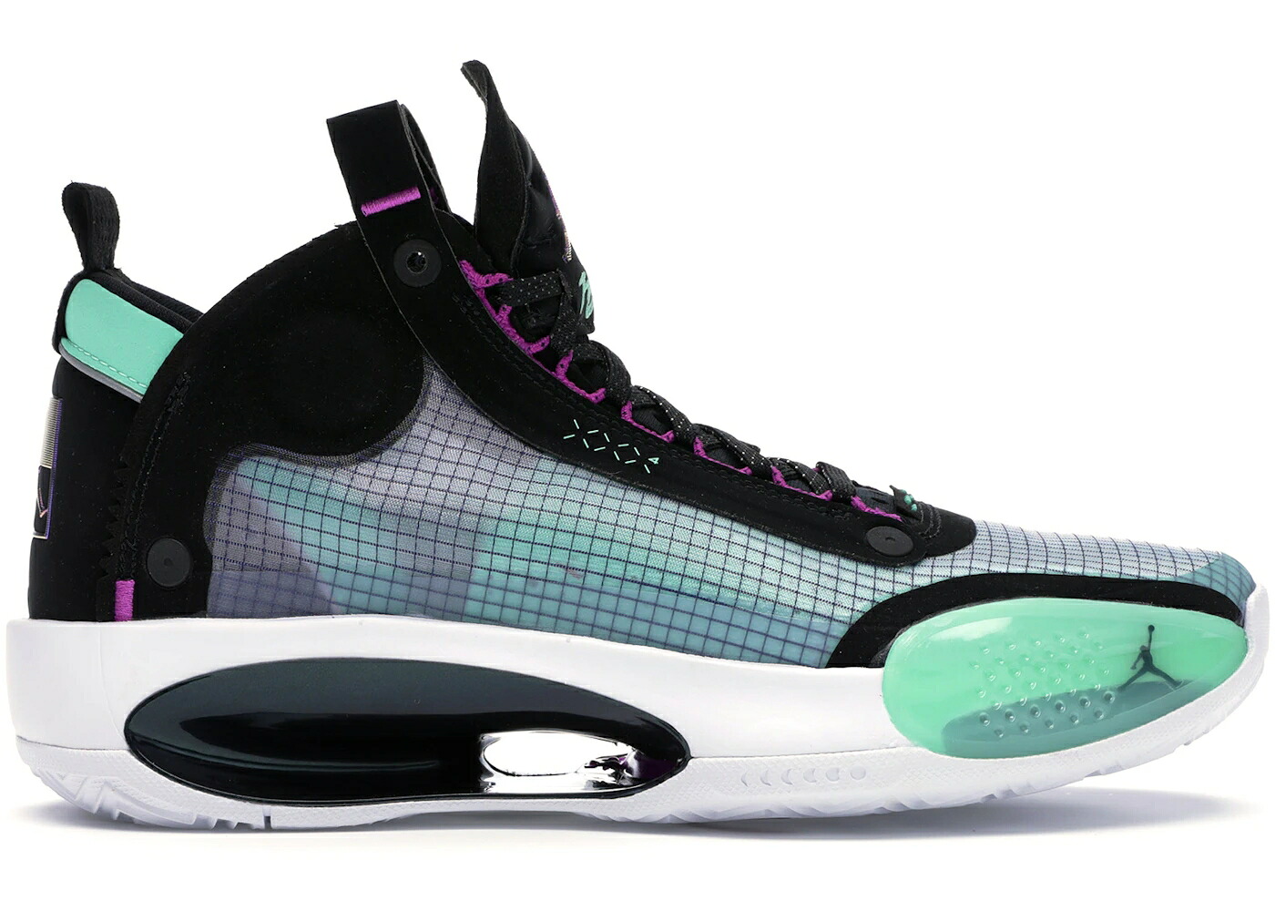 ナイキ ジョーダン 青味 青味 緑 緑であること 黒いこと 黒いこと スニーカー メンズ JORDAN XXXIV BLUE VOID / BLUE VOID GREEN GLOW BLACK