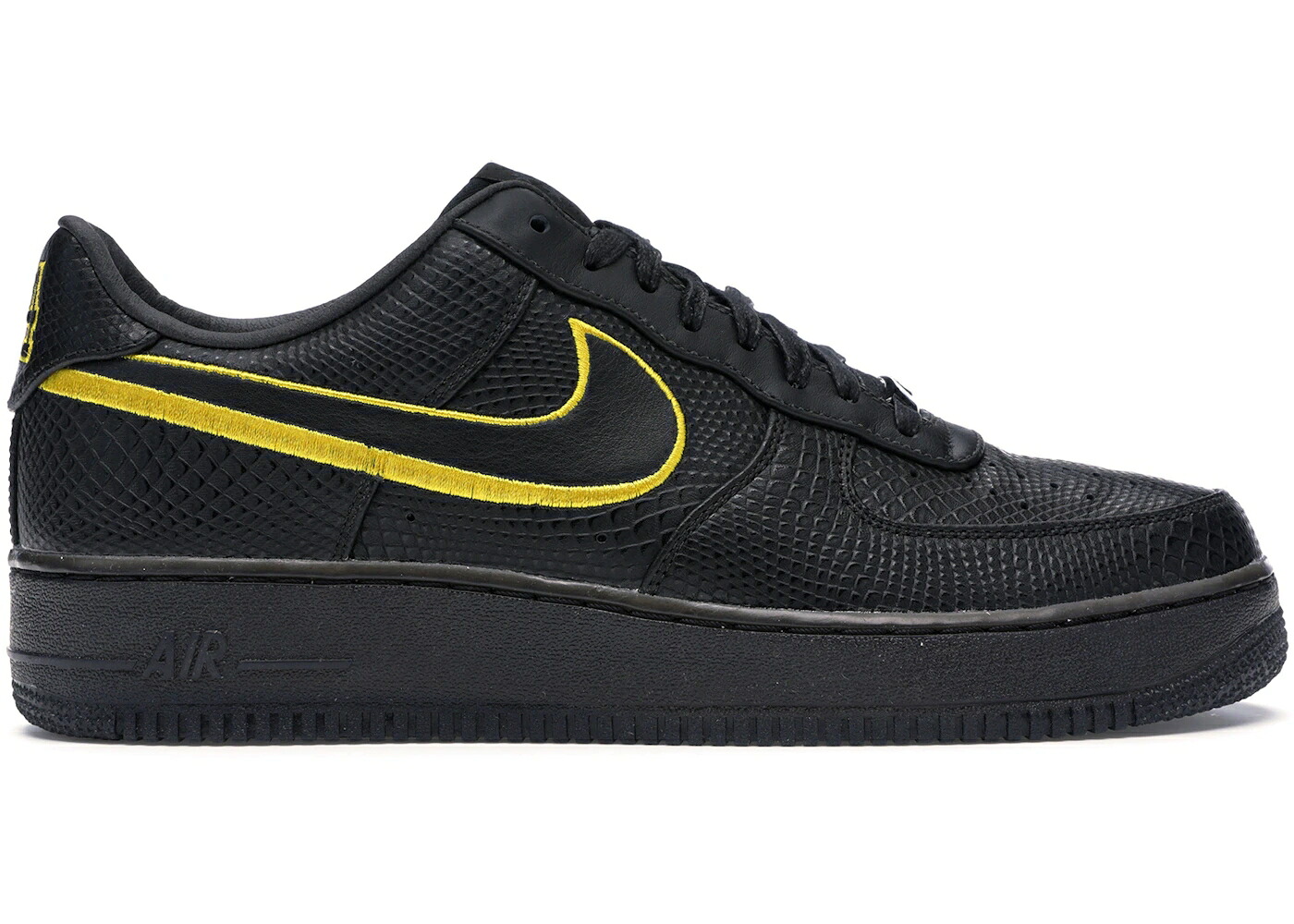 ナイキ コービー 黒いこと 黒いこと マンバ ゴールド 空軍 スニーカー メンズ NIKE AIR FORCE 1 LOW KOBE BLACK MAMBA / BLACK UNIVERSITY GOLD
