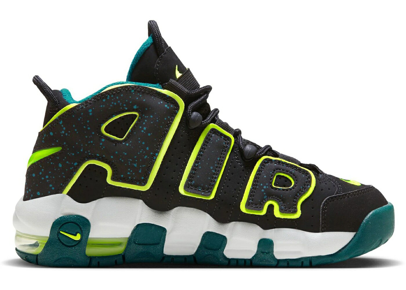 ナイキ アップテンポ 黒色 ブラック 翡翠 ジェード エアモアアップテンポ モアテン ジュニア キッズ NIKE AIR MORE UPTEMPO LOW BLACK GEODE TEAL (GS) / BLACK GEODE TEAL CLEAR JADE VOLT ベビー マタニティ 27,885円