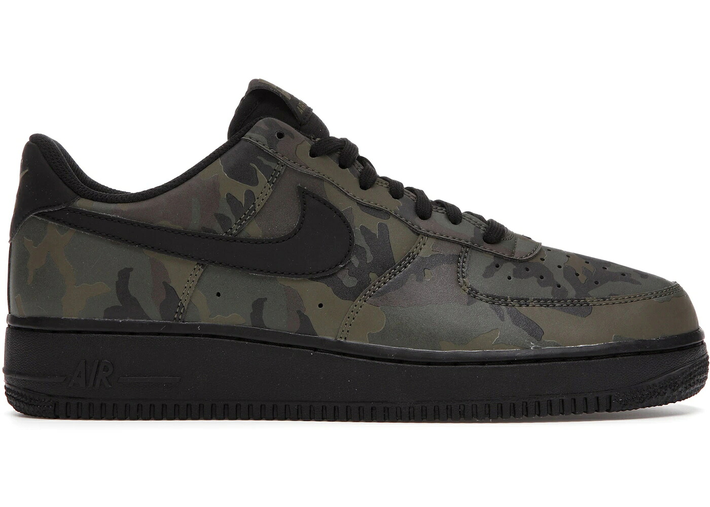 ナイキ ウッドランド カモ柄 オリーブ 黒色 ブラック エアフォース スニーカー メンズ NIKE AIR FORCE 1 LOW REFLECTIVE WOODLAND CAMO / MEDIUM OLIVE BLACK|スニケス
