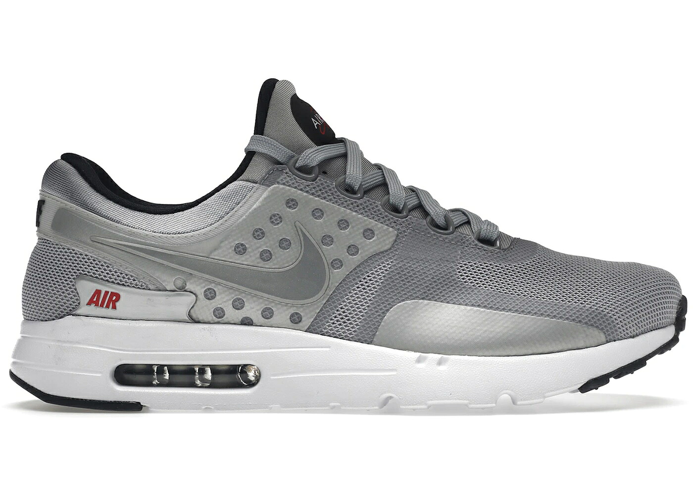 ナイキ マックス ゼロ 銀色 シルバー ブレット 赤 レッド エアマックス スニーカー メンズ NIKE AIR MAX ZERO SILVER BULLET / METALLIC SILVER UNIVERSITY RED