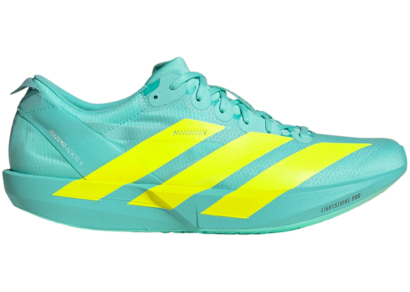 アディダス アディゼロ アディオス アクア 皆無 スニーカー メンズ ADIDAS ADIZERO ADIOS 9 FLASH AQUA LUCID LEMON ZERO METALIC / FLASH AQUA LUCID LEMON ZERO