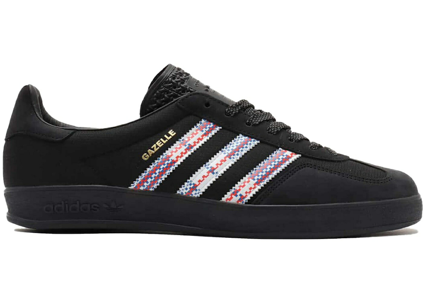 アディダス ガゼル 黒色 ブラック スニーカー メンズ ADIDAS GAZELLE INDOOR ALWAYTH BLACK / BLACK PLAID