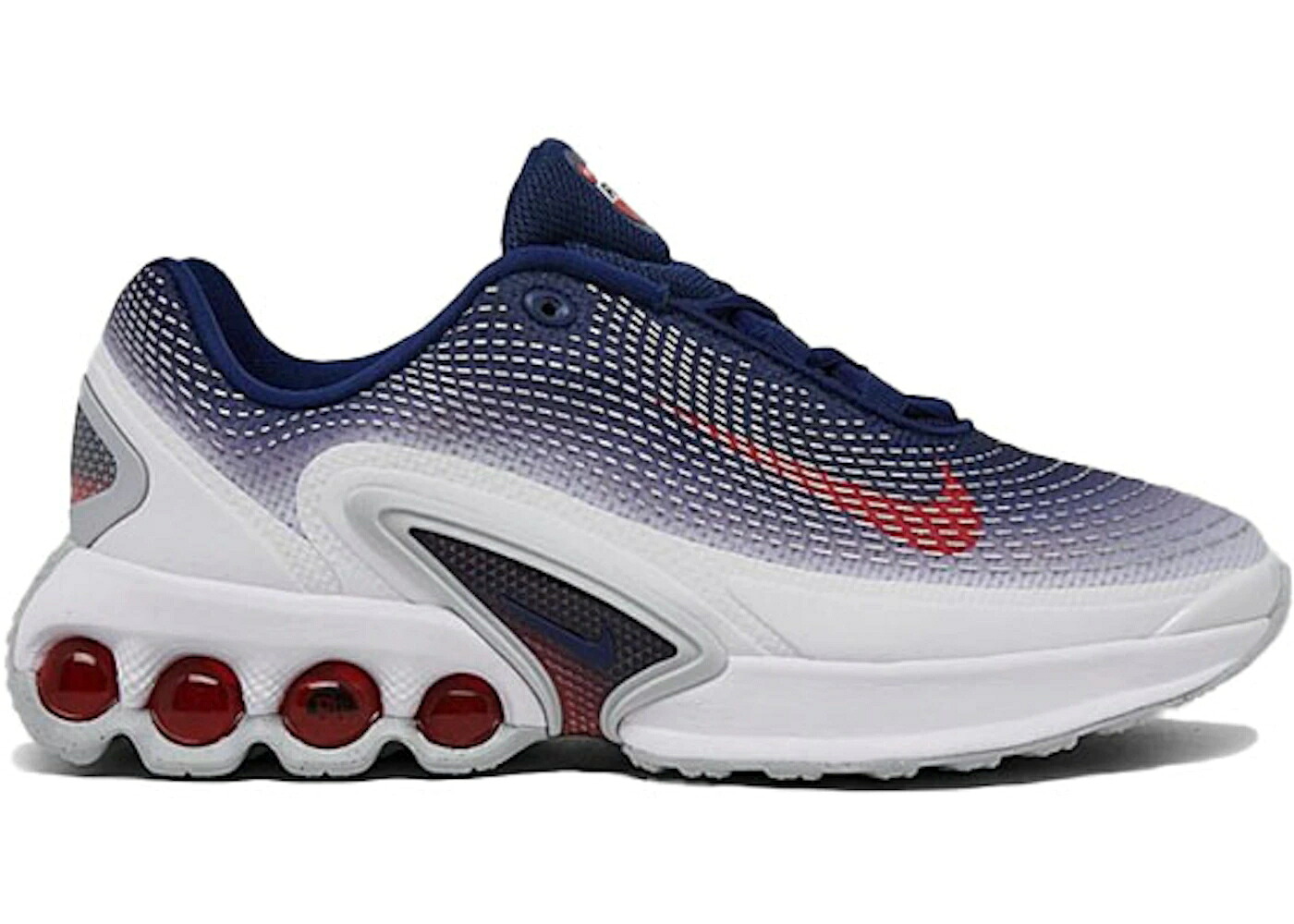 ナイキ マックス 白色 ホワイト 赤 レッド 青色 ブルー エアマックス ジュニア キッズ NIKE AIR MAX DN USA (GS) / WHITE SPORT RED BLUE VOID BLUE ベビー マタニティ スニーカー｜スニケス