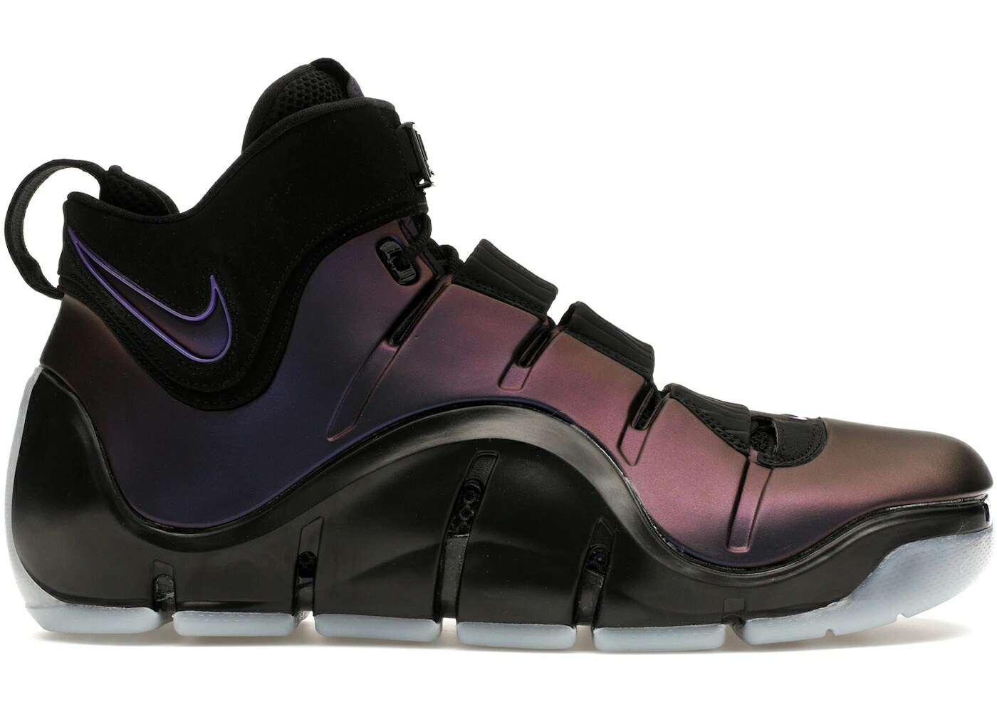 ナイキ ズーム レブロン 黒色 ブラック 紫 パープル 青色 ブルー スニーカー メンズ NIKE ZOOM LEBRON 4 EGGPLANT / BLACK VARSITY PURPLE BLUE TINT