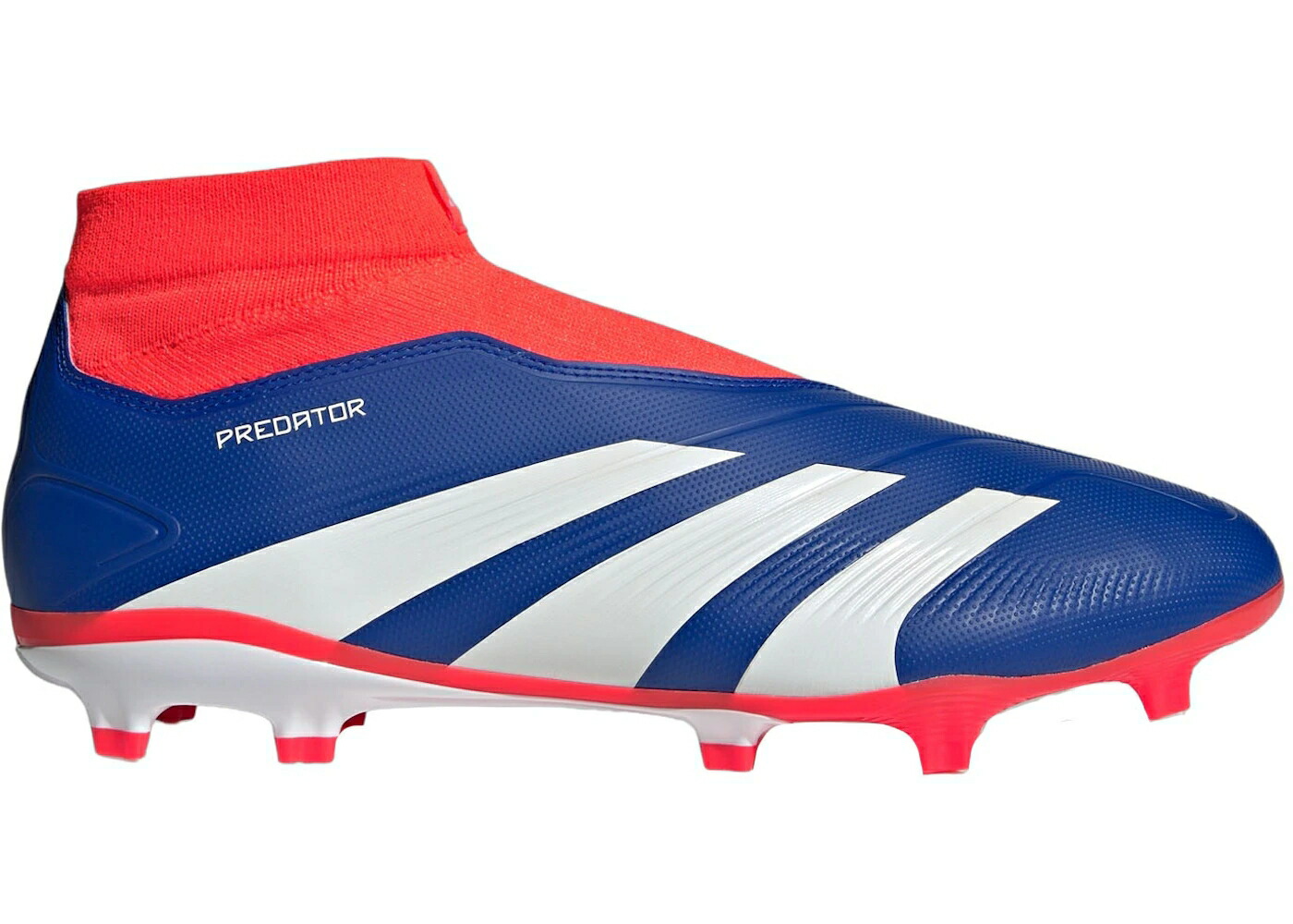 アディダス プレデター 青色 ブルー 白色 ホワイト 赤 レッド スニーカー メンズ ADIDAS PREDATOR LEAGUE LACELESS FG LUCID BLUE CLOUD WHITE SOLAR RED / LUCID BLUE CLOUD WHITE SOLAR RED