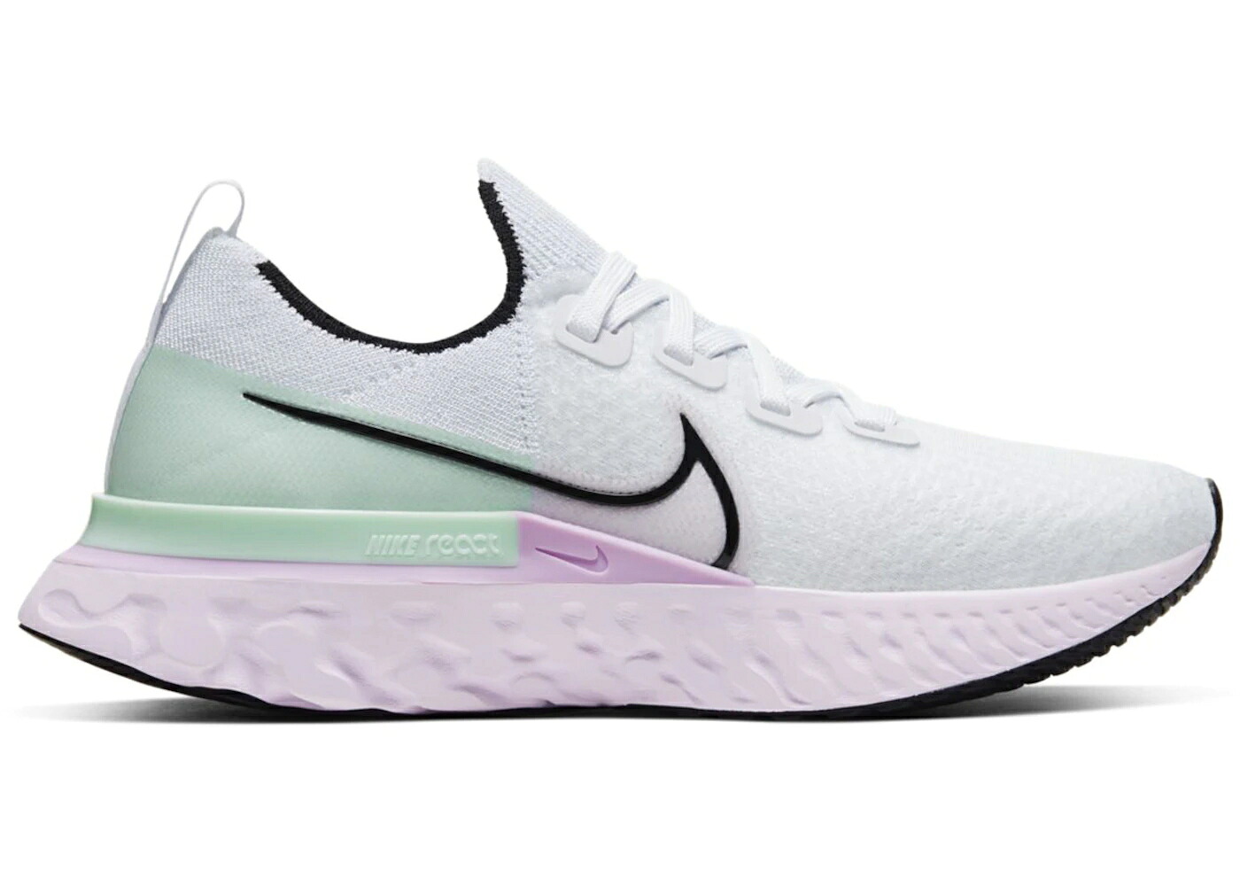 ナイキ リアクト 幽客 飛球編み物 白いこと 白いこと WOMEN\u0027S スニーカー レディース NIKE REACT INFINITY RUN FLYKNIT WHITE ICED LILAC (WOMEN\u0027S) / WHITE ICED LILAC PISTACHIO FROST