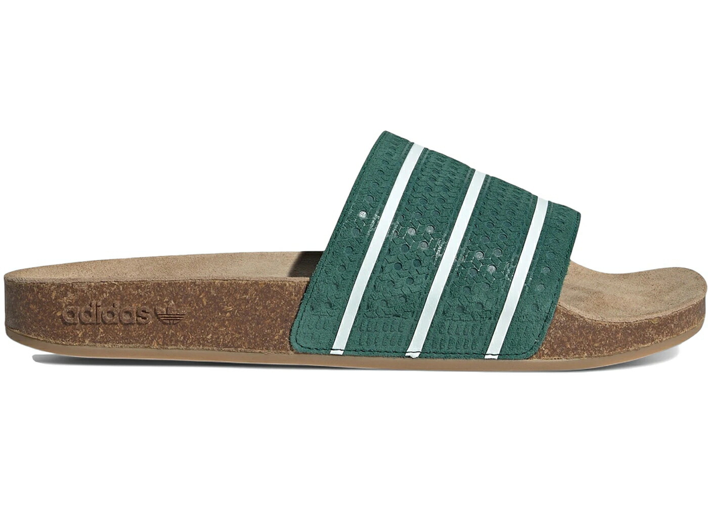 アディダス アディレッタ 緑 グリーン コア 白色 ホワイト スニーカー メンズ ADIDAS ADILETTE SLIDES COLLEGIATE GREEN CORE WHITE GUM / COLLEGIATE GREEN CORE WHITE GUM