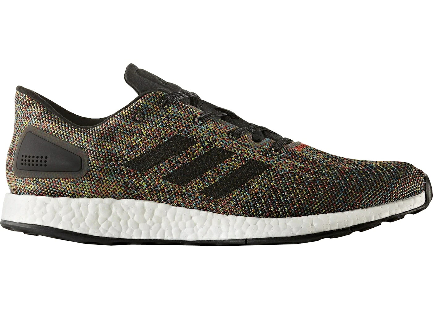 アディダス コア 黒色 ブラック 白色 ホワイト 虹色 レインボー スニーカー メンズ ADIDAS PUREBOOST DPR MULTI-COLOR / CORE BLACK CRYSTAL WHITE RAINBOW