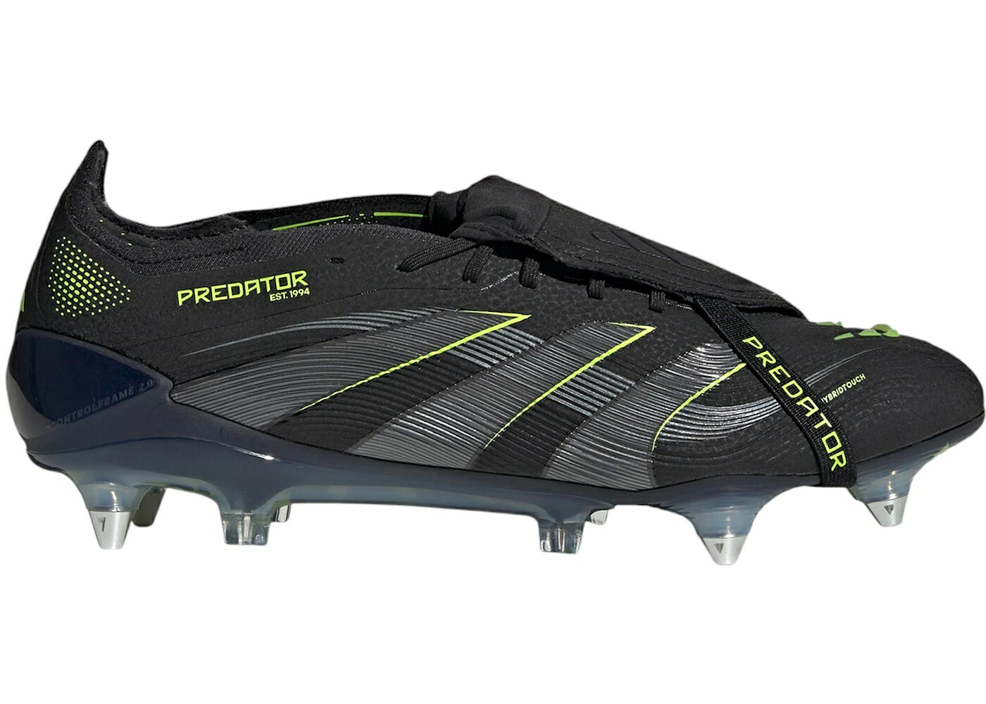 アディダス プレデター エリート ステルス コア 黒色 ブラック カーボン スニーカー メンズ ADIDAS PREDATOR ELITE FOLD-OVER TONGUE SG ELECTRIC STEALTH PACK / CORE BLACK CARBON LUCID LEMON