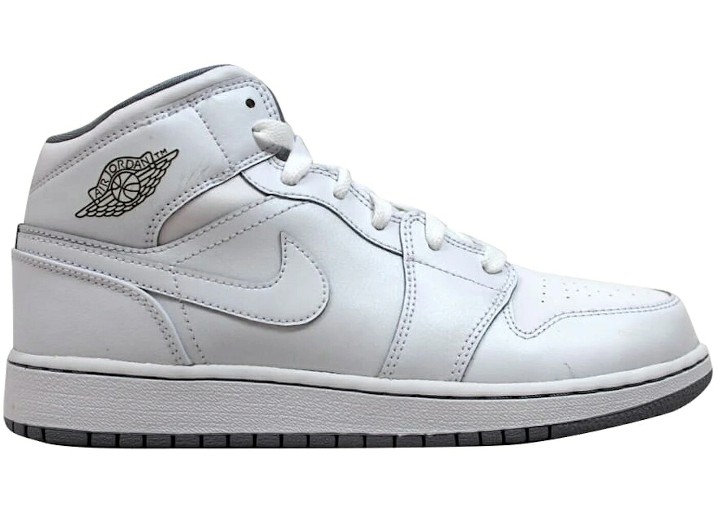 ナイキ ジョーダン ミッド 白いこと 白いこと 薄墨色 薄墨色 お坊っちゃん キッズ JORDAN 1 MID WHITE (GS) / WHITE WHITE WOLF GREY もの言う花 マタニティ スニーカー
