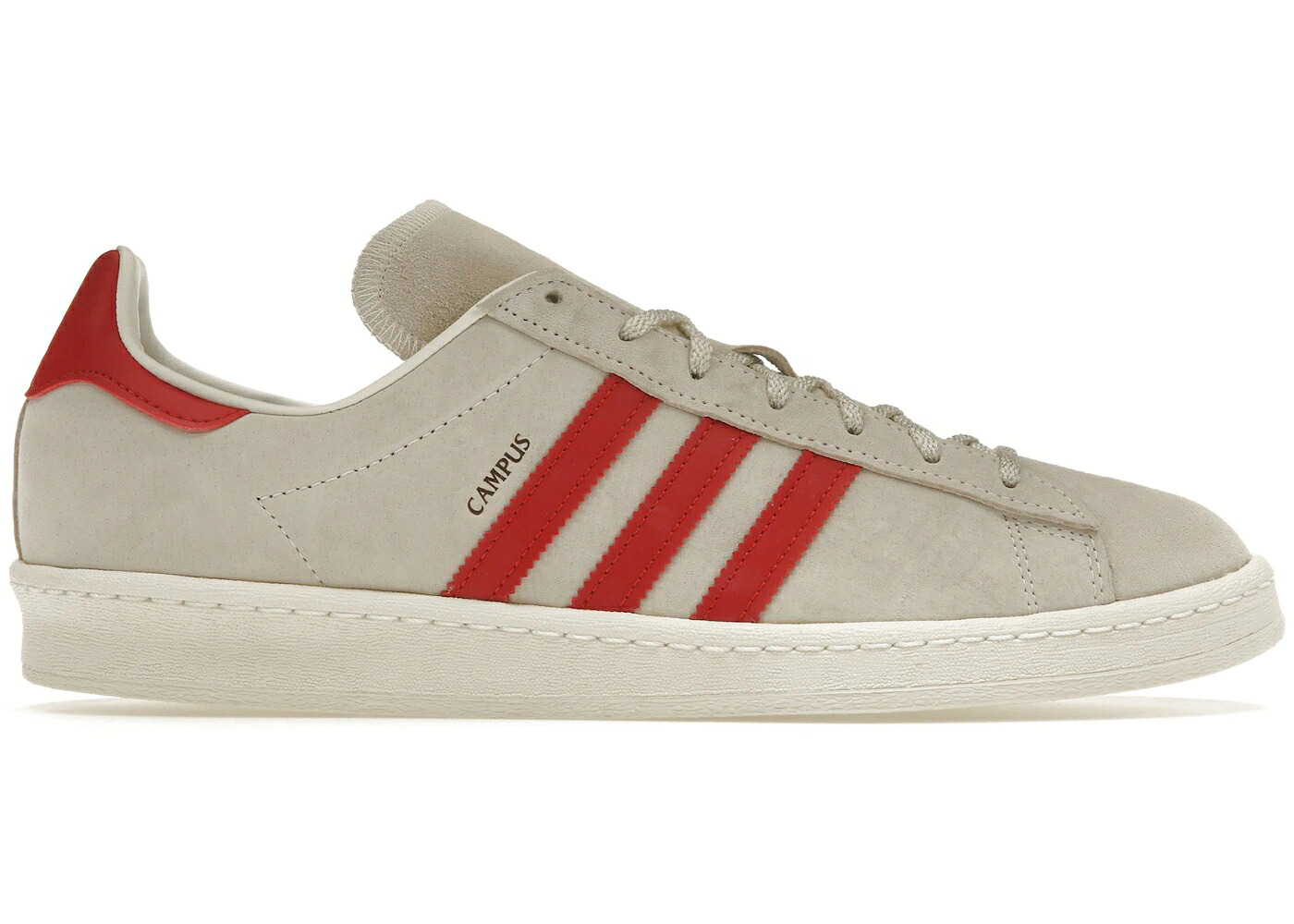 アディダス キャンパス 白色 ホワイト 赤 レッド カーボン スニーカー メンズ ADIDAS CAMPUS 80S OFF WHITE COLLEGIATE RED / OFF WHITE COLLEGIATE RED CARBON|スニケス