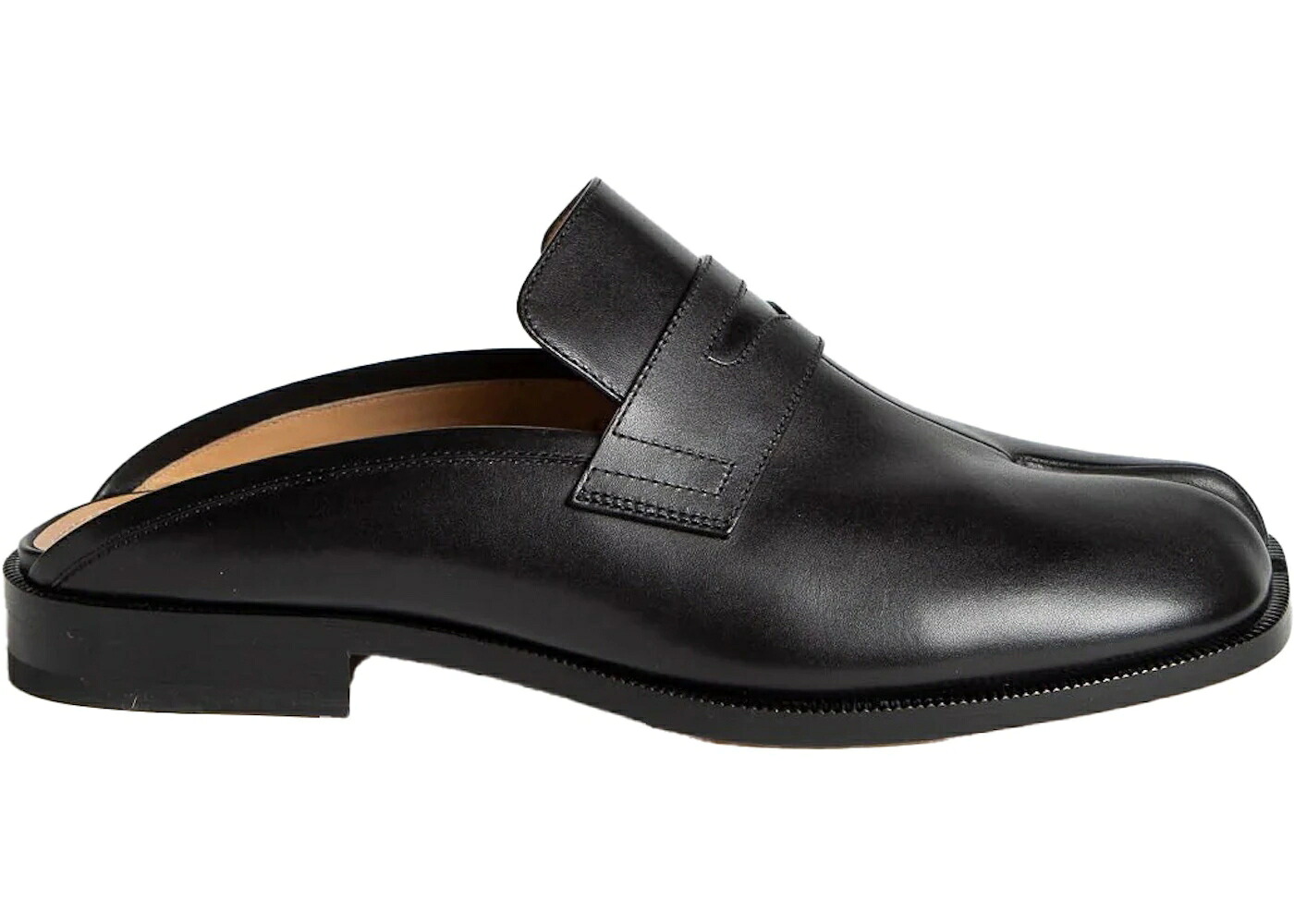 メゾンマルジェラ 置き目毛皮 スニーカー 黒いこと 黒いこと スニーカー メンズ MAISON MARGIELA MAISON MARGIELA MEN TABI LOAFER MULE BLACK /
