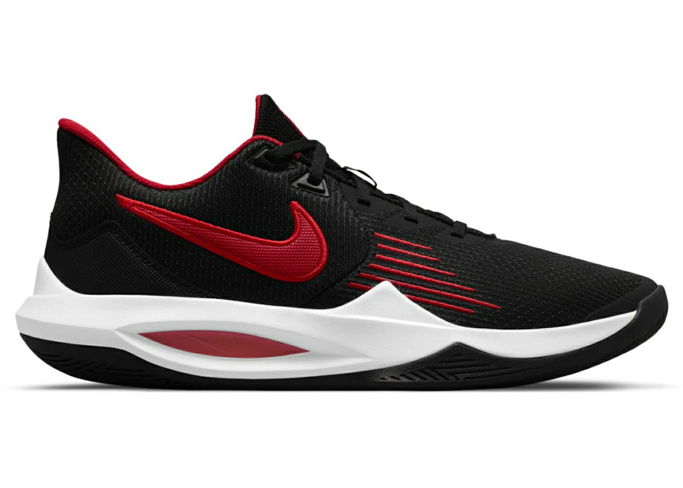 ナイキ 黒色 ブラック 白色 ホワイト 赤 レッド スニーカー メンズ NIKE PRECISION 5 BRED / BLACK WHITE UNIVERSITY RED｜スニケス