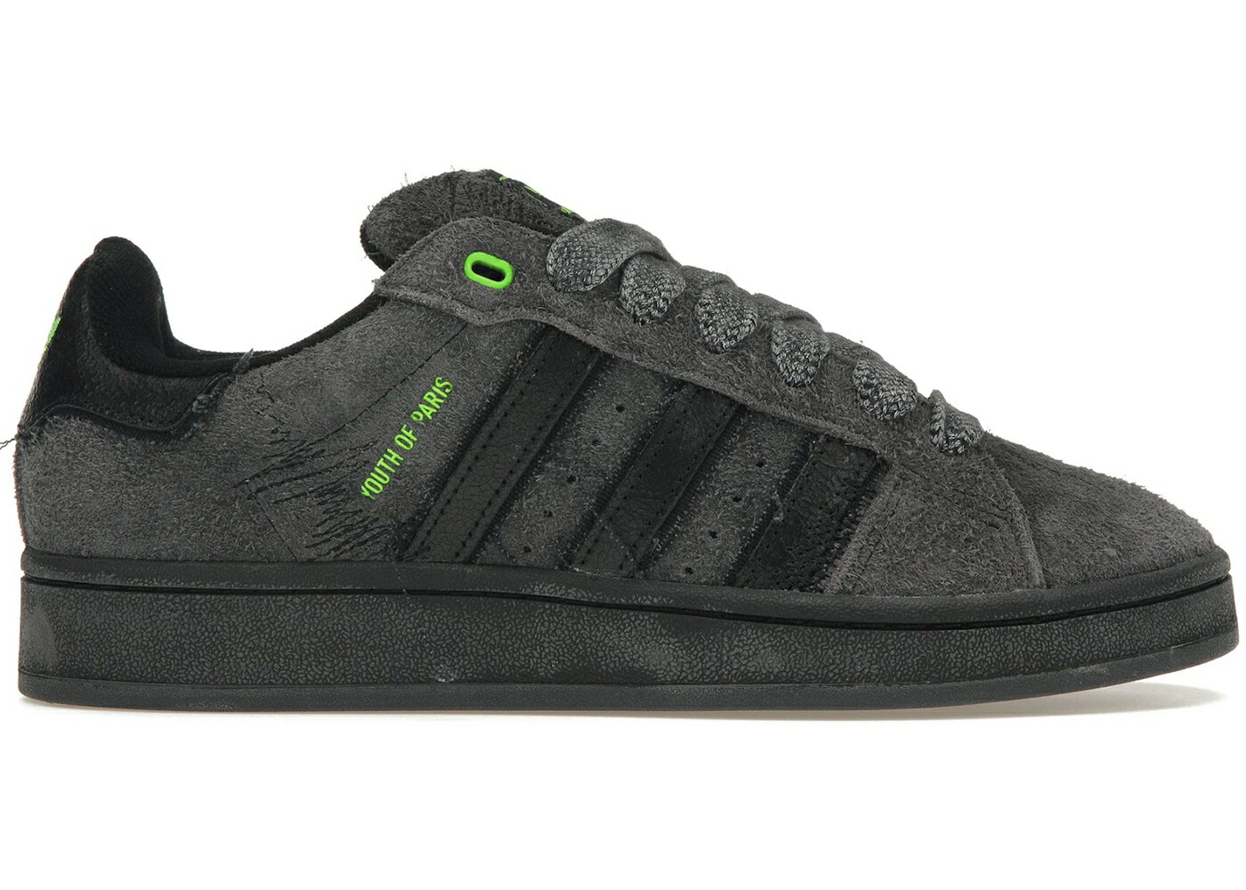 アディダス キャンパス 子供用 カーボン 緑 グリーン コア 黒色 ブラック スニーカー メンズ ADIDAS CAMPUS 00S YOUTH OF PARIS / CARBON SOLAR GREEN CORE BLACK